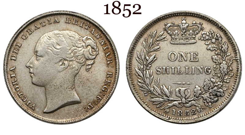 United Kingdom 1838 1839 1840 1844 1850 1851 1852 1853 1858 1869 1871 1879 1881 1883 1 One Shilling Victoria British Portrait Silver Plated Replica Coin Commemorative Medal,Historical Collectible Art Craft For Enthusiasts