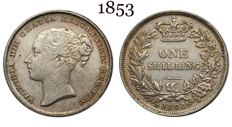 United Kingdom 1838 1839 1840 1844 1850 1851 1852 1853 1858 1869 1871 1879 1881 1883 1 One Shilling Victoria British Portrait Silver Plated Replica Coin Commemorative Medal,Historical Collectible Art Craft For Enthusiasts