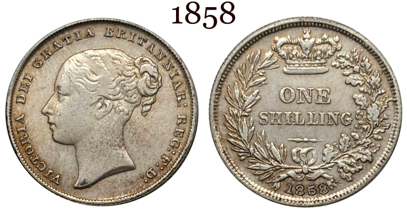 United Kingdom 1838 1839 1840 1844 1850 1851 1852 1853 1858 1869 1871 1879 1881 1883 1 One Shilling Victoria British Portrait Silver Plated Replica Coin Commemorative Medal,Historical Collectible Art Craft For Enthusiasts