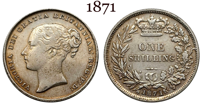 United Kingdom 1838 1839 1840 1844 1850 1851 1852 1853 1858 1869 1871 1879 1881 1883 1 One Shilling Victoria British Portrait Silver Plated Replica Coin Commemorative Medal,Historical Collectible Art Craft For Enthusiasts