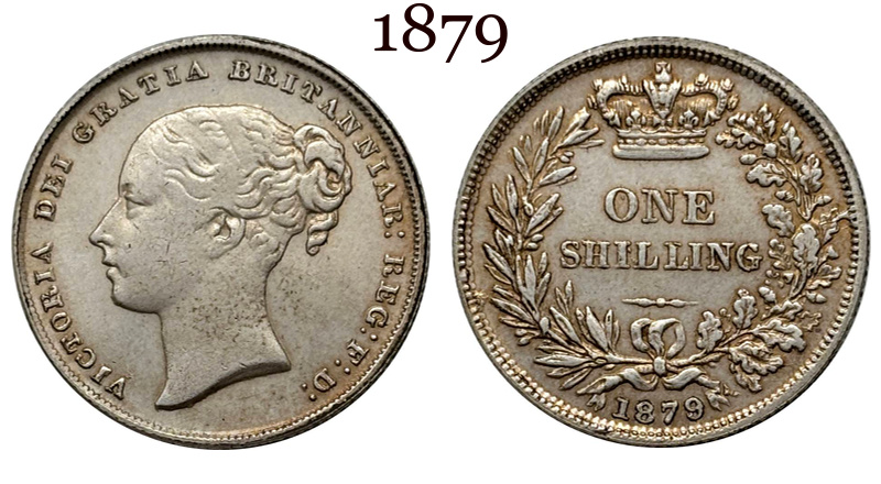 United Kingdom 1838 1839 1840 1844 1850 1851 1852 1853 1858 1869 1871 1879 1881 1883 1 One Shilling Victoria British Portrait Silver Plated Replica Coin Commemorative Medal,Historical Collectible Art Craft For Enthusiasts