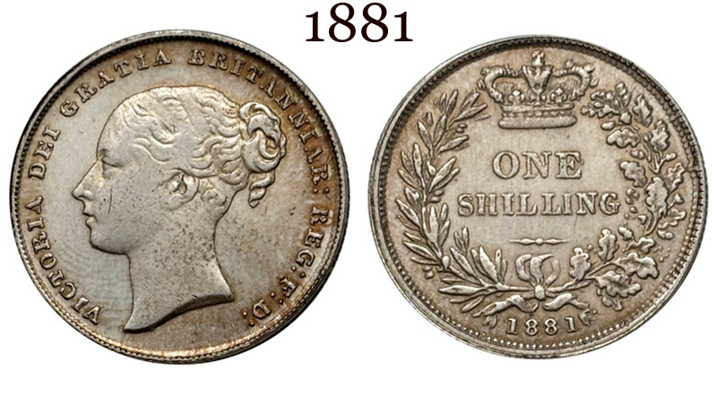 United Kingdom 1838 1839 1840 1844 1850 1851 1852 1853 1858 1869 1871 1879 1881 1883 1 One Shilling Victoria British Portrait Silver Plated Replica Coin Commemorative Medal,Historical Collectible Art Craft For Enthusiasts