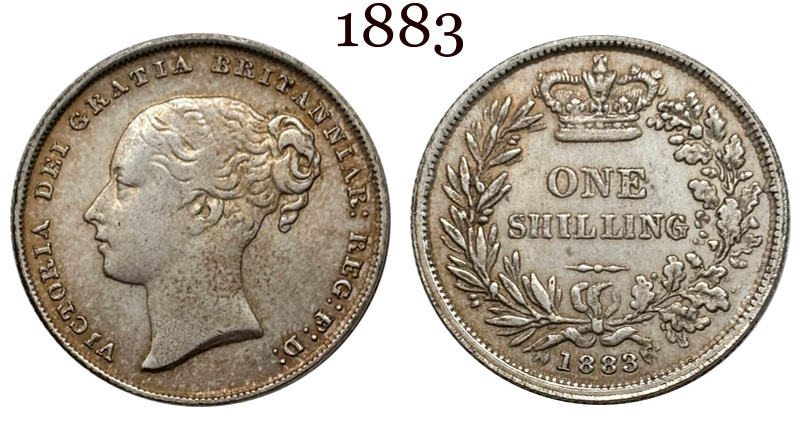 United Kingdom 1838 1839 1840 1844 1850 1851 1852 1853 1858 1869 1871 1879 1881 1883 1 One Shilling Victoria British Portrait Silver Plated Replica Coin Commemorative Medal,Historical Collectible Art Craft For Enthusiasts