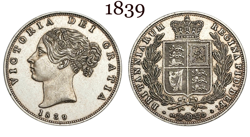 United Kingdom 1839-1887 29 Pcs Selling 1/2 Crown Victoria 1st Portrait Silver Plated Replica Coin Commemorative Medal,Historical Collectible Art Craft For Enthusiasts