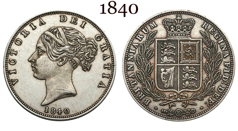United Kingdom 1839-1887 29 Pcs Selling 1/2 Crown Victoria 1st Portrait Silver Plated Replica Coin Commemorative Medal,Historical Collectible Art Craft For Enthusiasts
