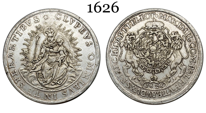 German States 1626 1 Thaler Maximilian I Electorate Of Bavaria Silver Plated Replica Coin Commemorative Medal,Historical Collectible Art Craft For Enthusiasts