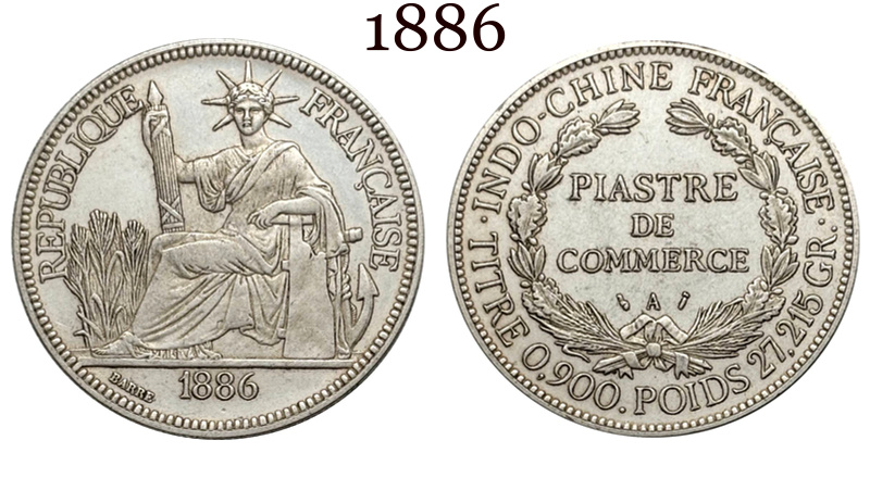 France Indochina 1 One Piastre 1886-1928 21 Pcs Selling Silver Plated Replica Coin Commemorative Medal,Historical Collectible Art Craft For Enthusiasts
