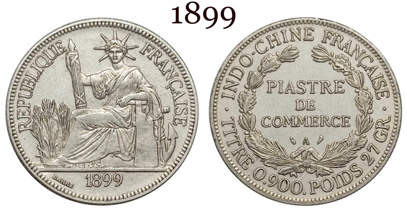 France Indochina 1 One Piastre 1886 1887 1888 1890 1895 1898 1899 1901 1906 1908 1909 1910 1913 1921 1922 1924 1925 1926 1927 1928 French Indochina Silver Plated Replica Coin Commemorative Medal,Historical Collectible Art Craft For Enthusiasts