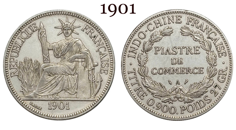 France Indochina 1 One Piastre 1886 1887 1888 1890 1895 1898 1899 1901 1906 1908 1909 1910 1913 1921 1922 1924 1925 1926 1927 1928 French Indochina Silver Plated Replica Coin Commemorative Medal,Historical Collectible Art Craft For Enthusiasts