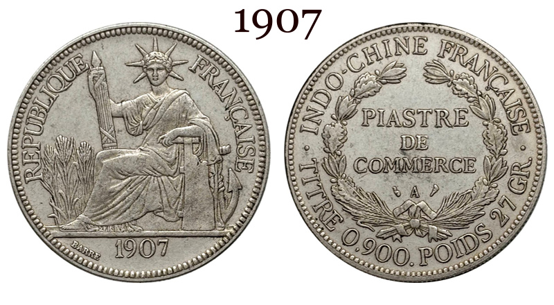 France Indochina 1 One Piastre 1886 1887 1888 1890 1895 1898 1899 1901 1906 1908 1909 1910 1913 1921 1922 1924 1925 1926 1927 1928 French Indochina Silver Plated Replica Coin Commemorative Medal,Historical Collectible Art Craft For Enthusiasts