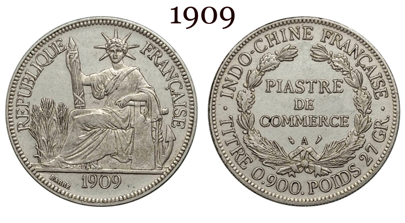 France Indochina 1 One Piastre 1886 1887 1888 1890 1895 1898 1899 1901 1906 1908 1909 1910 1913 1921 1922 1924 1925 1926 1927 1928 French Indochina Silver Plated Replica Coin Commemorative Medal,Historical Collectible Art Craft For Enthusiasts