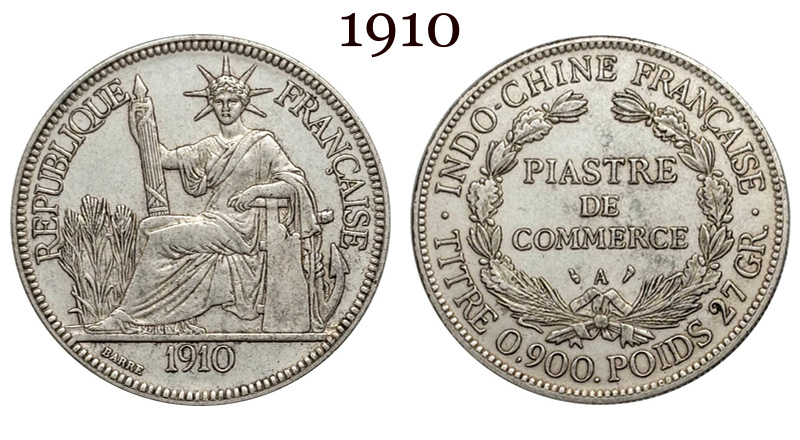 France Indochina 1 One Piastre 1886 1887 1888 1890 1895 1898 1899 1901 1906 1908 1909 1910 1913 1921 1922 1924 1925 1926 1927 1928 French Indochina Silver Plated Replica Coin Commemorative Medal,Historical Collectible Art Craft For Enthusiasts
