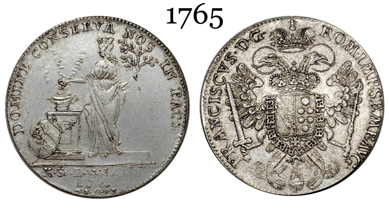 German States 1765 1 Thaler Free Imperial City Of Nuremberg Silver Plated Replica Coin Commemorative Medal,Historical Collectible Art Craft For Enthusiasts