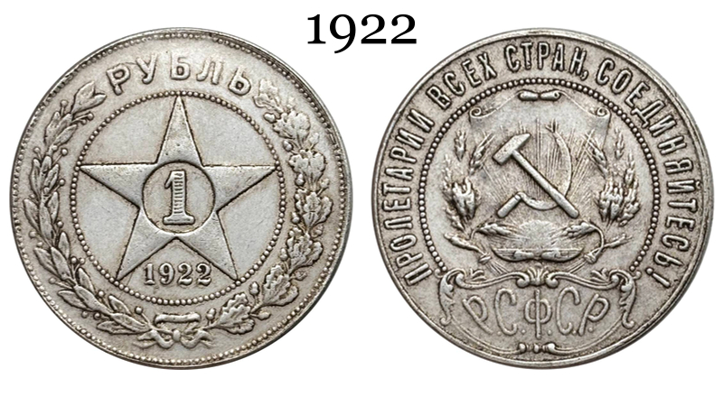 Russia Empire 1921 1922 1 One Rouble Soviet Union Silver Plated Replica Coin Commemorative Medal,Historical Collectible Art Craft For Enthusiasts