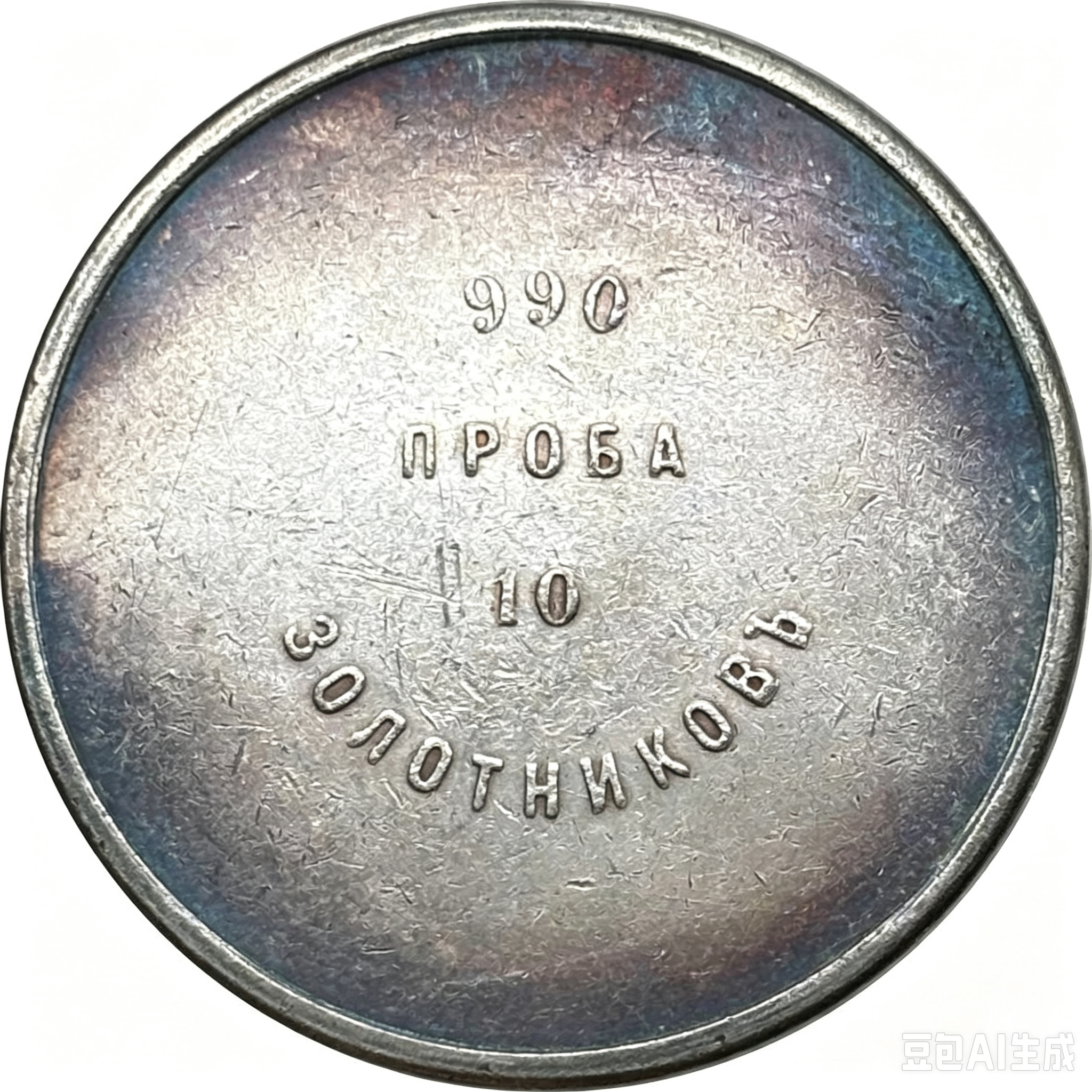 Russia Empire 1901 10 Zolotniks Nicholas II Replica Craft Souvenir Mining Ingot Silver Plated Commemorative Collection Medal 