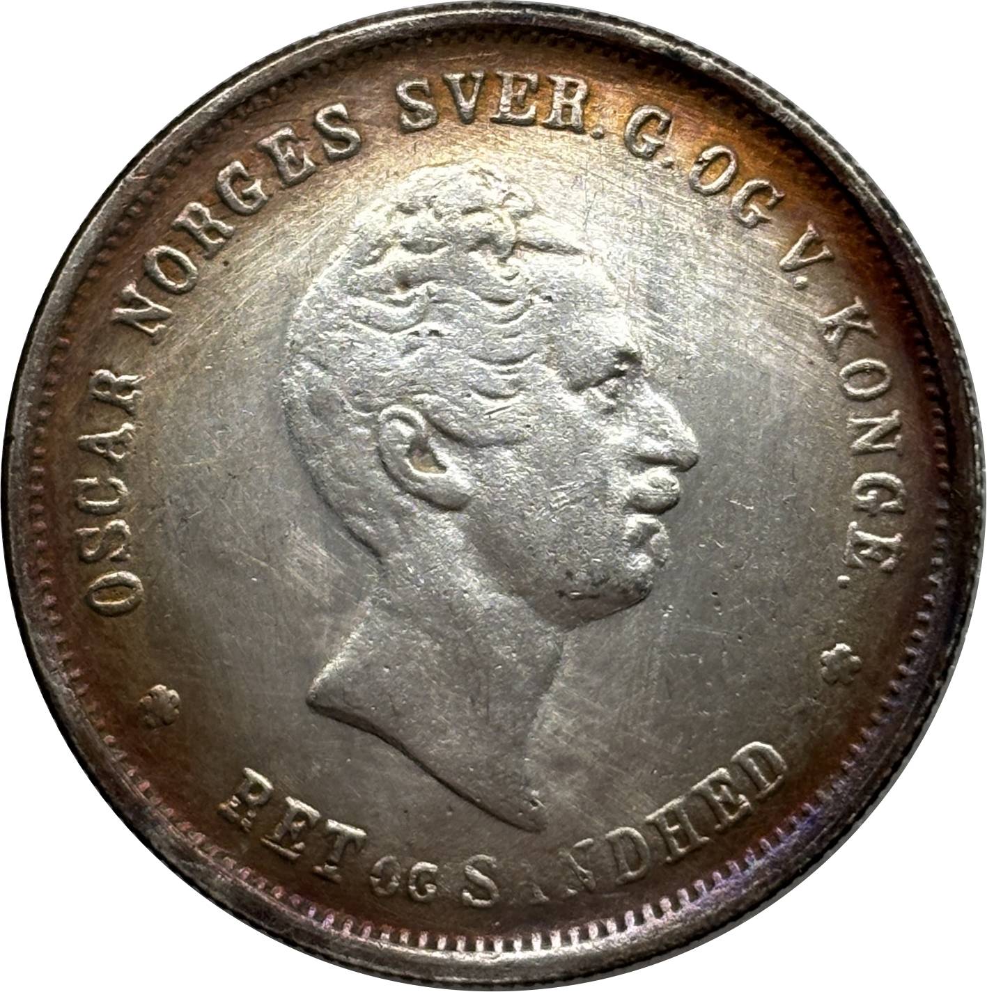 Norway 1850 1/2 Half Speciedaler Oscar I Silver Plated Replica Coin Commemorative Medal,Historical Collectible Art Craft For Enthusiasts