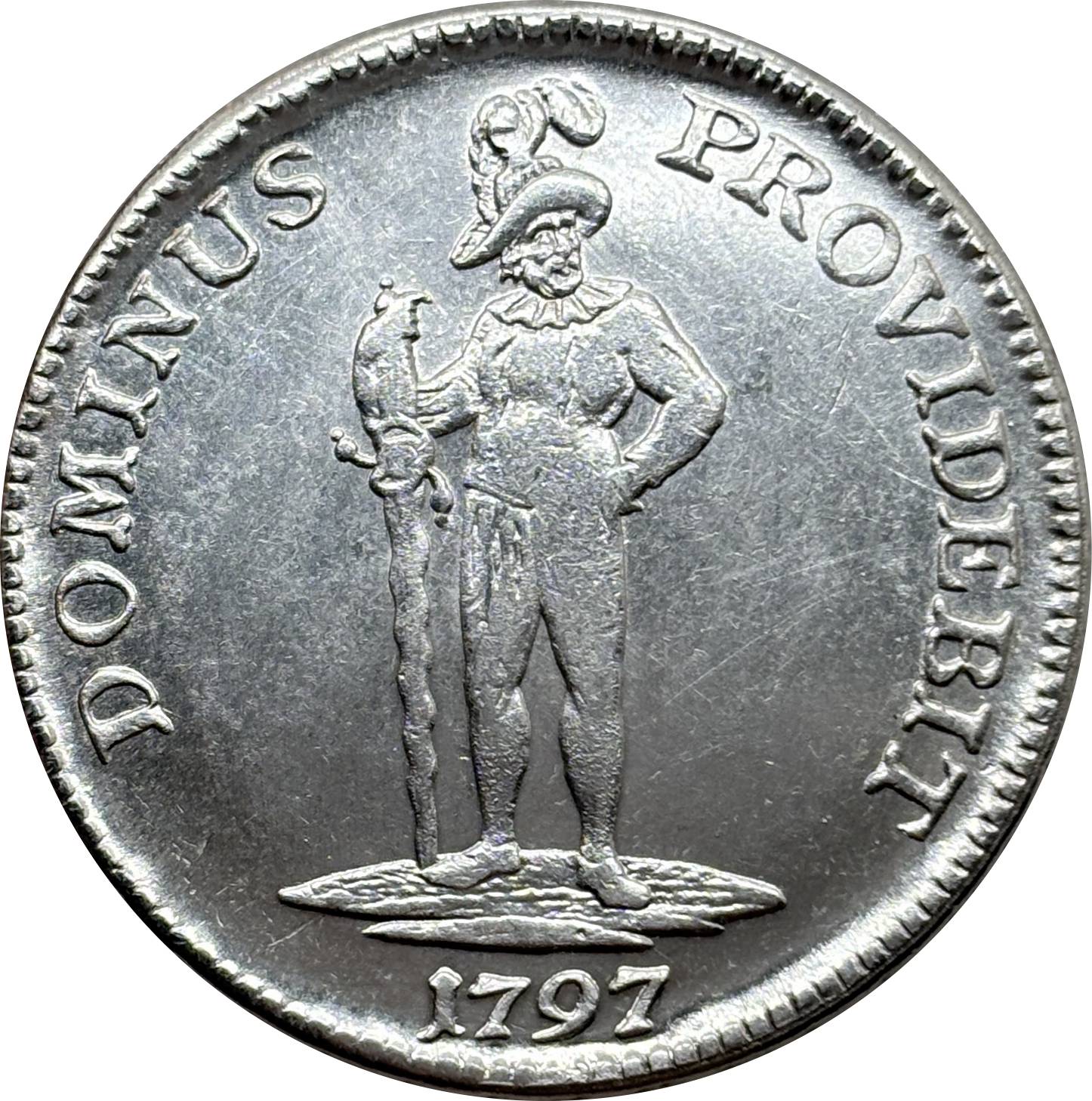 Switzerland Swiss Cantons Bern 1797 1 Thaler Two Feathers Silver Plated Replica Coin Commemorative Medal,Historical Collectible Art Craft For Enthusiasts