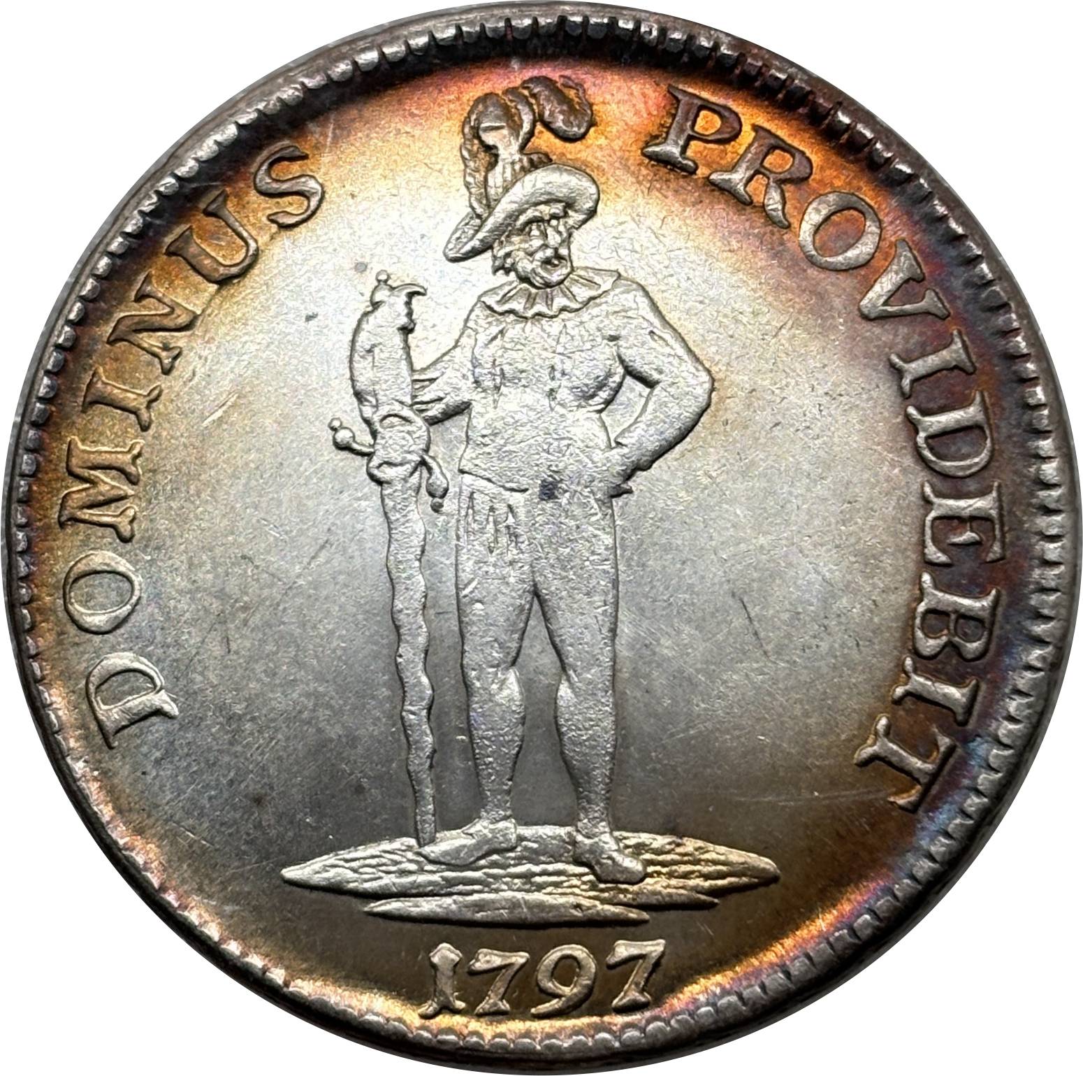 Switzerland Swiss Cantons Bern 1797 1 Thaler Two Feathers Silver Plated Replica Coin Commemorative Medal,Historical Collectible Art Craft For Enthusiasts