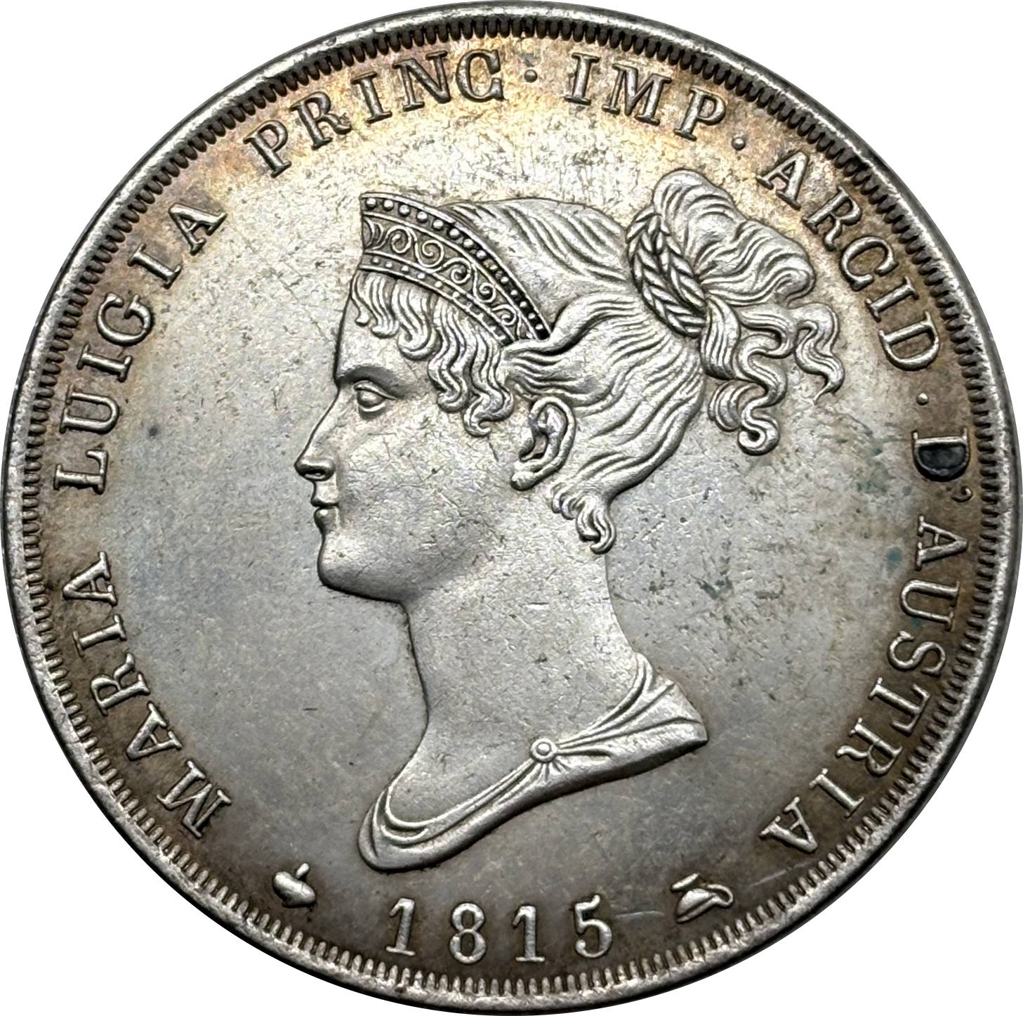 Italian States Duchy of Parma 1815 5 Lire Maria Luigia Silver Plated Replica Coin Commemorative Medal,Historical Collectible Art Craft For Enthusiasts