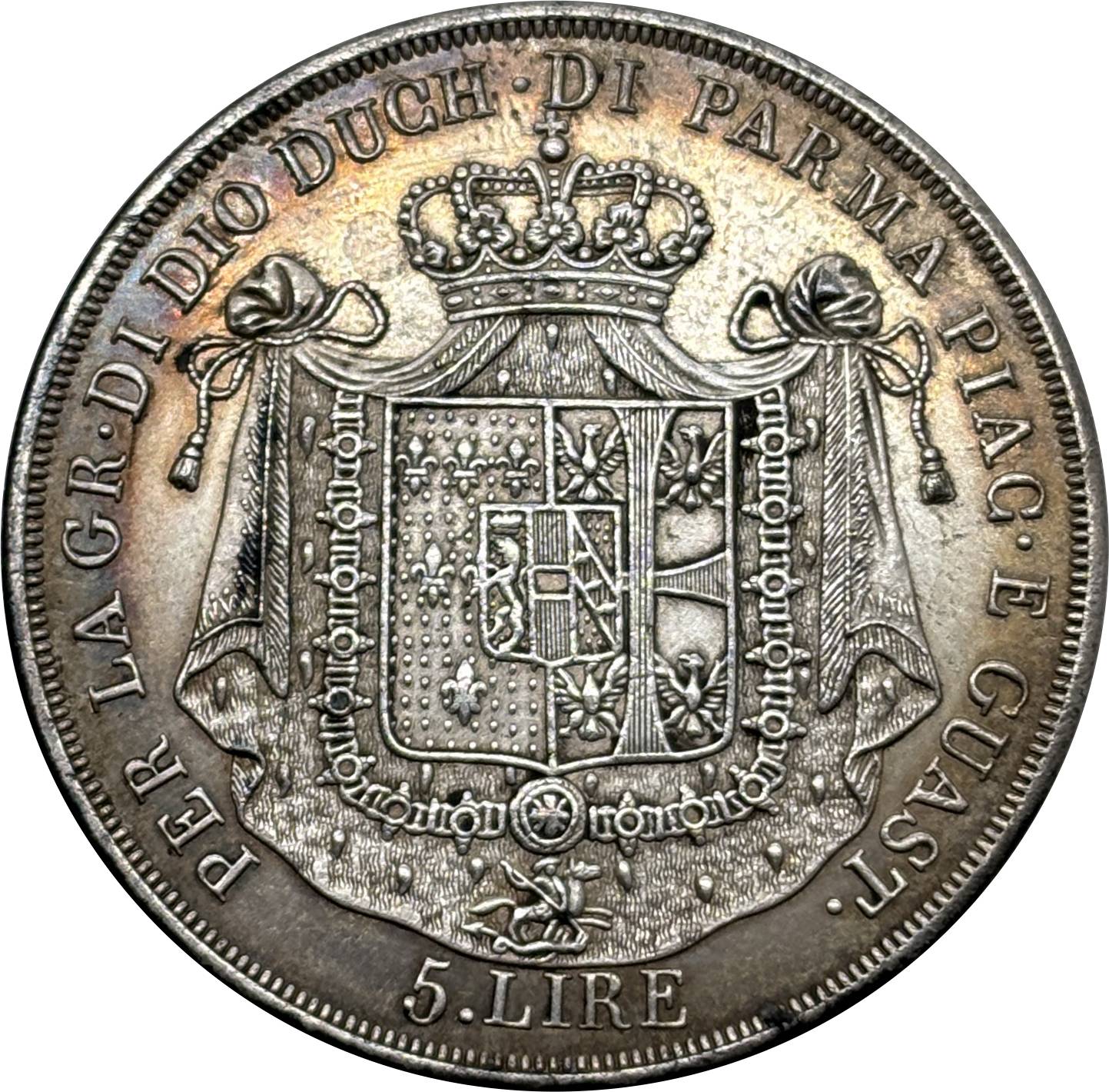 Italian States Duchy of Parma 1815 5 Lire Maria Luigia Silver Plated Replica Coin Commemorative Medal,Historical Collectible Art Craft For Enthusiasts