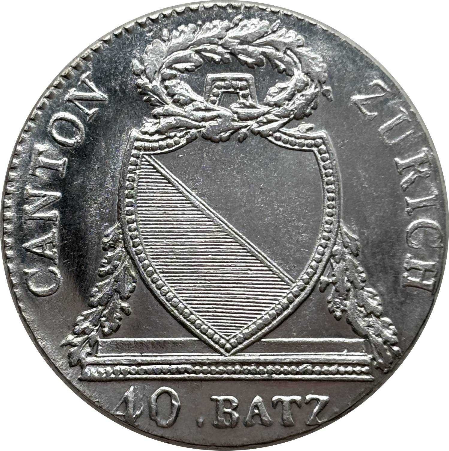 Switzerland Zurich 40 Batzen 1813 Plated Silver Replica Coin Commemorative Medal,Historical Collectible Art Craft For Enthusiasts