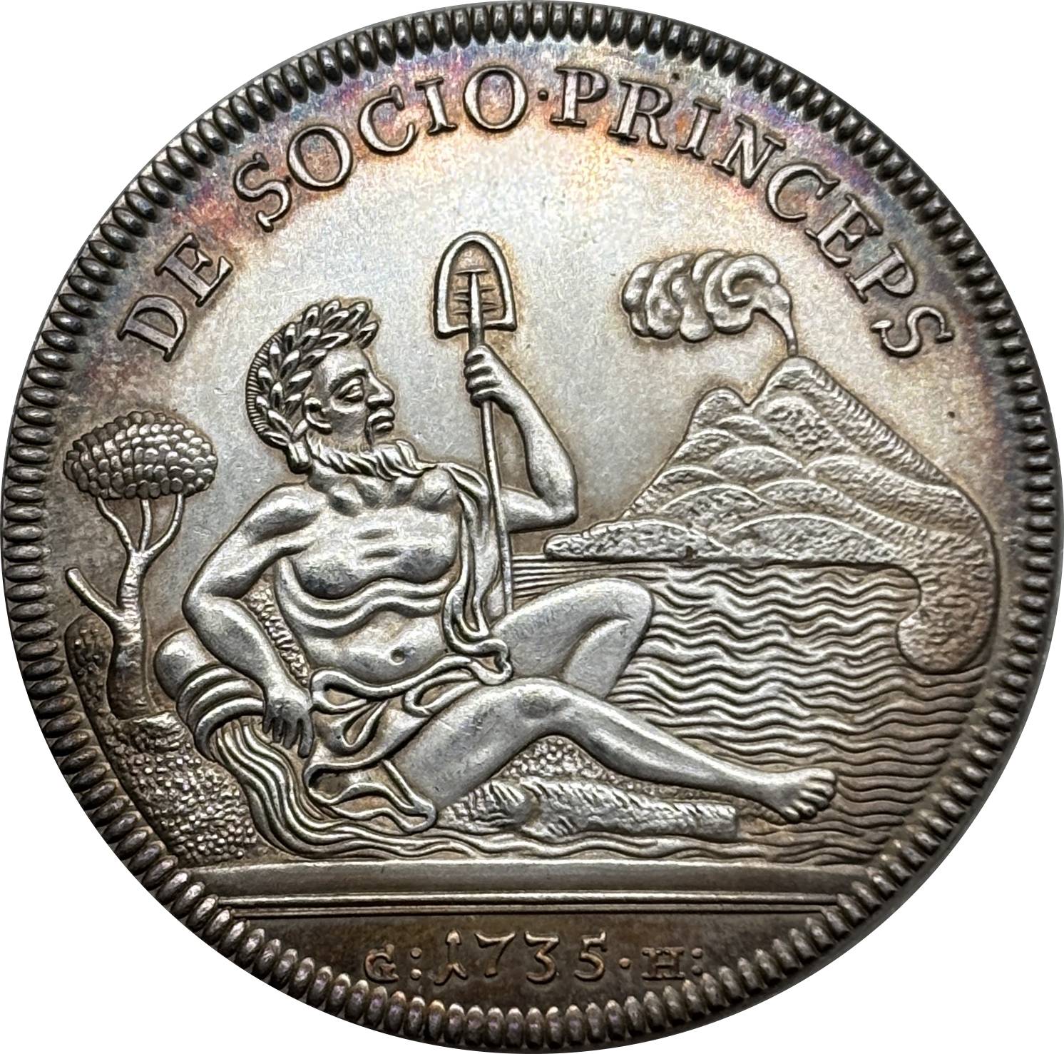 Italian States Kingdom of Naples 120 Grana Carlo I 1735 Plated Silver Replica Coin Commemorative Medal,Historical Collectible Art Craft For Enthusiasts