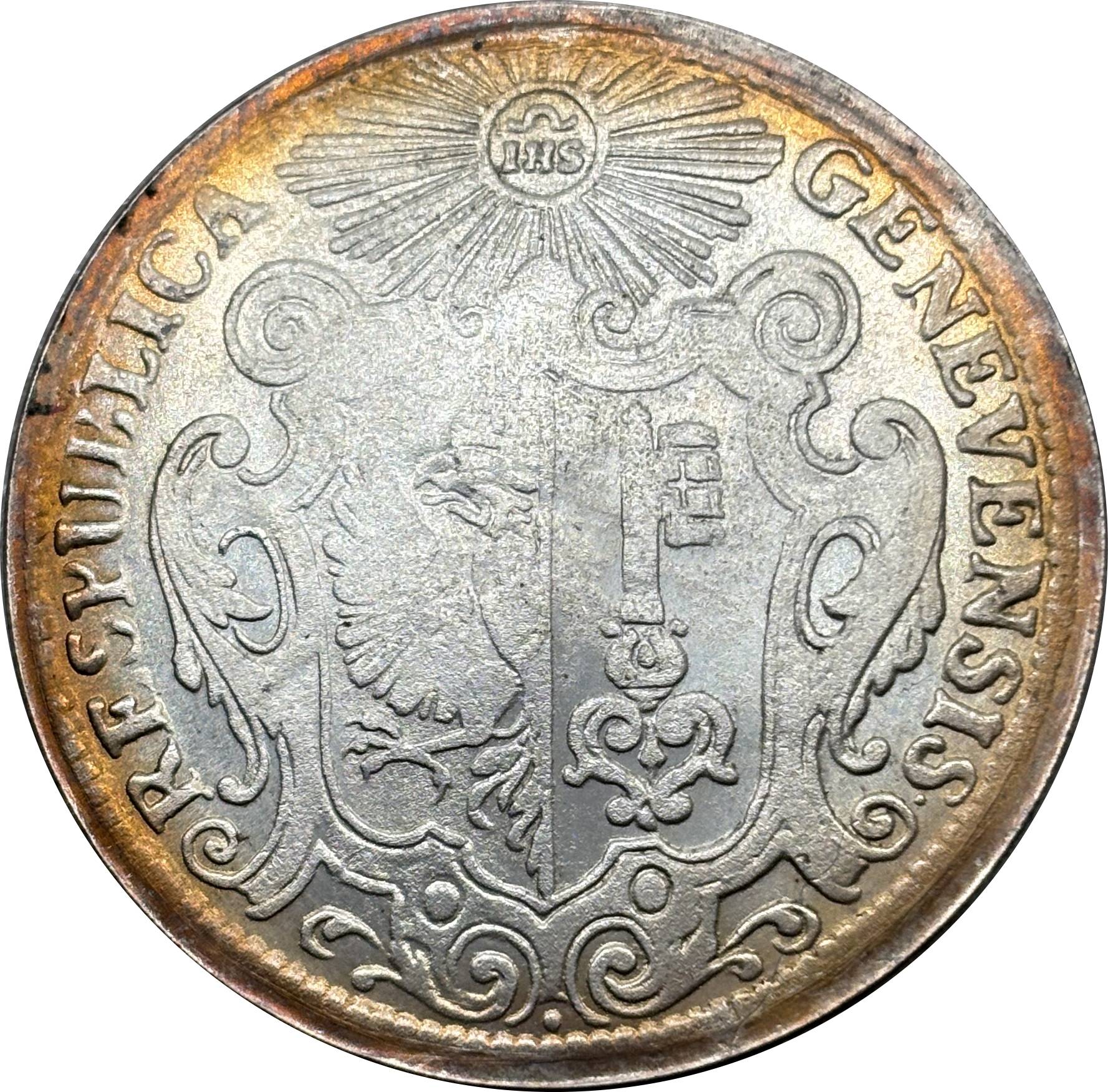 City Of Geneva 1722 1 Thaler Swiss Silver Plated Replica Coin Commemorative Medal,Historical Collectible Art Craft For Enthusiasts