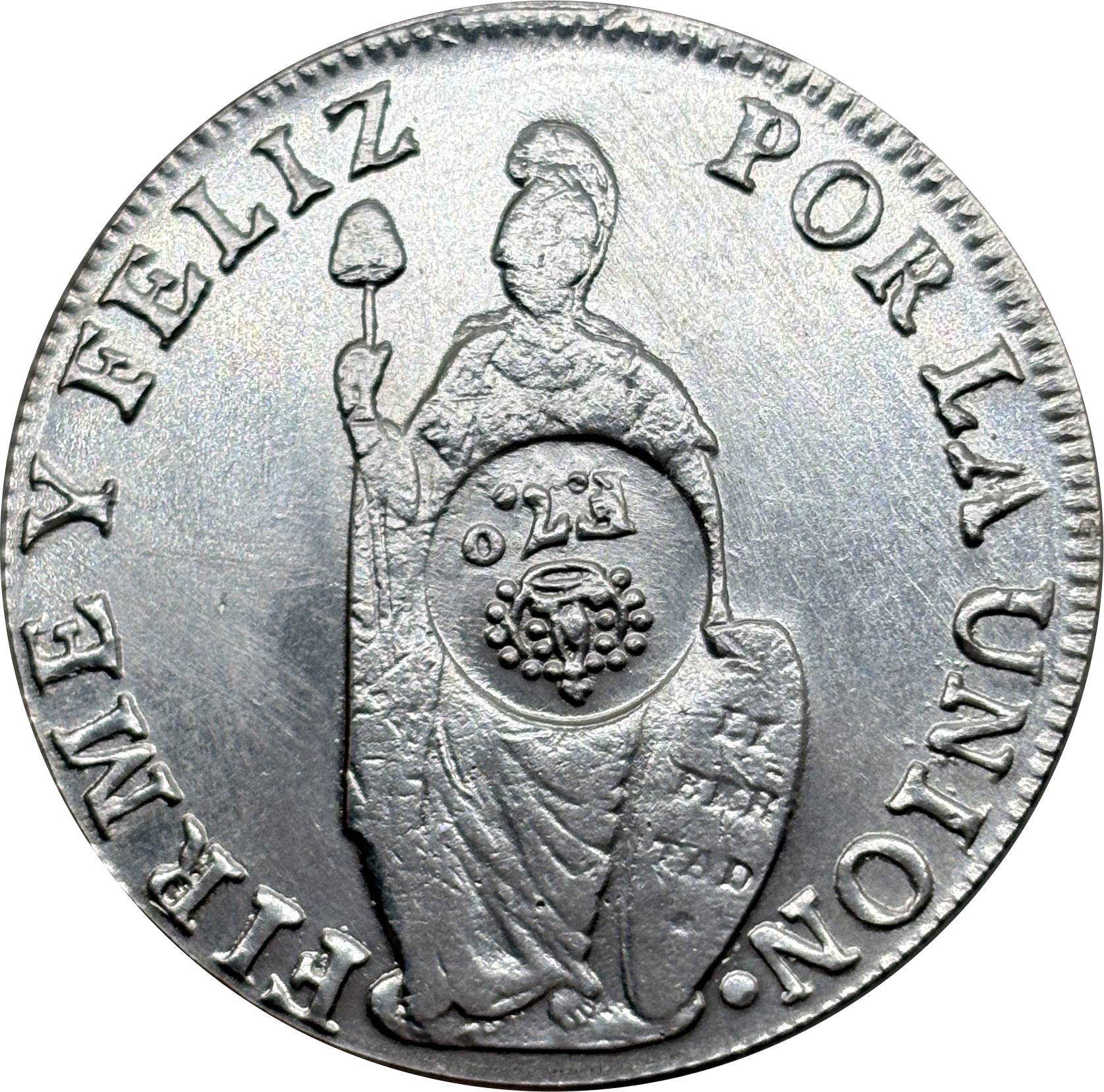 Peru 8 Reales Lima 1833 L MM Silver Plated Metal Replica Coin Commemorative Medal,Historical Collectible Art Craft For Enthusiasts