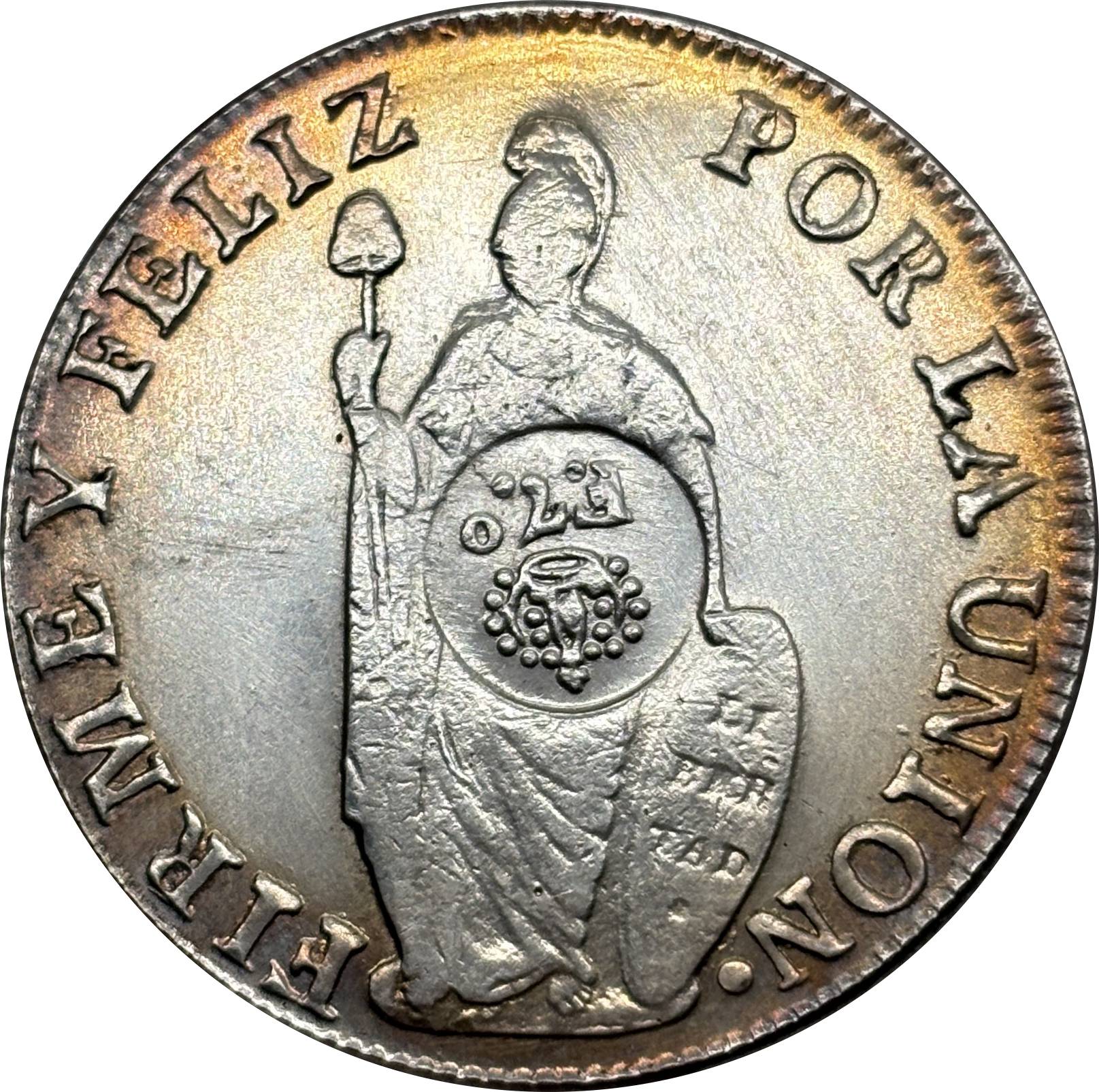 Peru 8 Reales Lima 1833 L MM Silver Plated Metal Replica Coin Commemorative Medal,Historical Collectible Art Craft For Enthusiasts