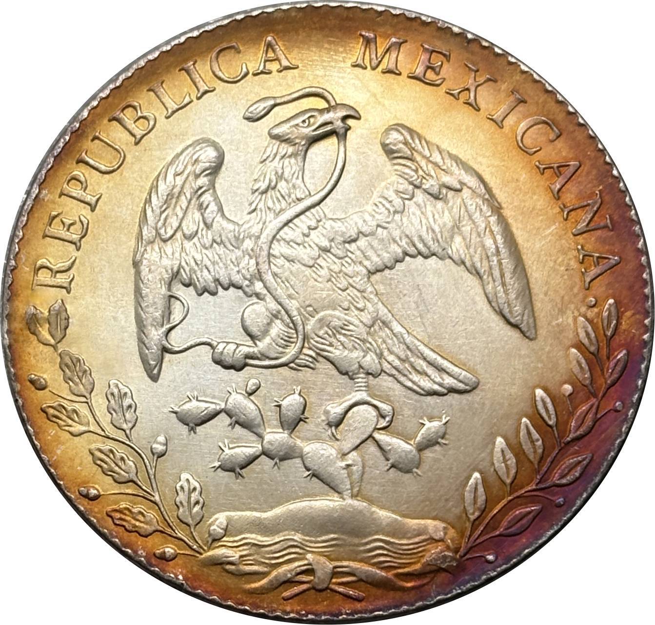 Mexico 1875 1881 1882 1887 1889 1891 1892 1893 1894 8 Reales Eagle With Snake Silver Plated Replica Coin Commemorative Medal,Historical Collectible Art Craft For Enthusiasts