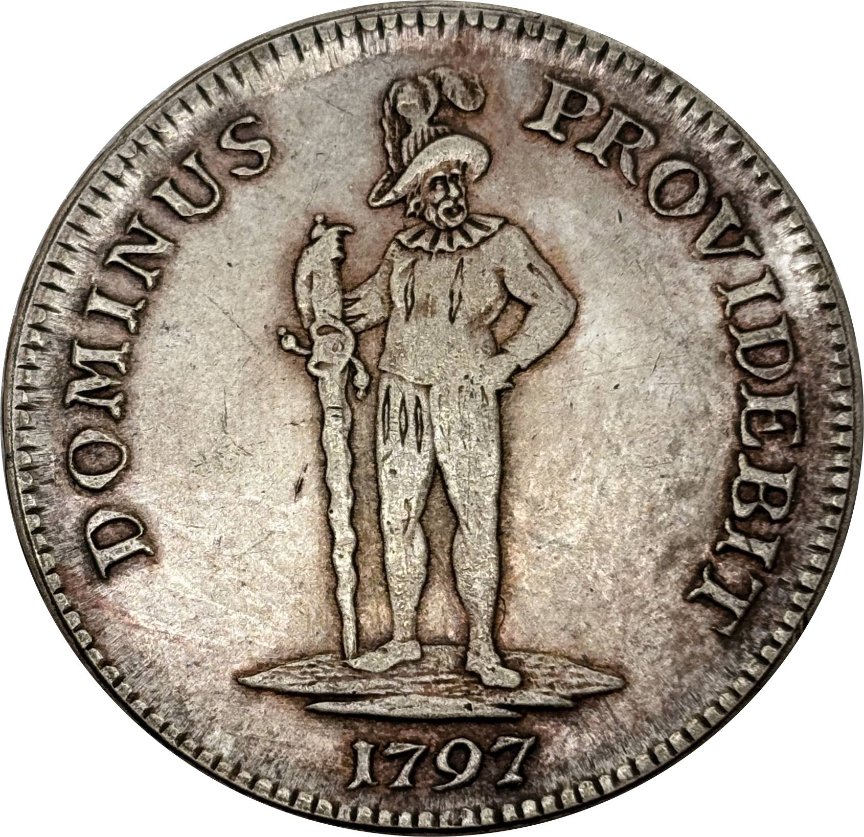 Switzerland Swiss Cantons Bern 1797 1 Thaler Two Feathers Silver Plated Replica Coin Commemorative Medal,Historical Collectible Art Craft For Enthusiasts