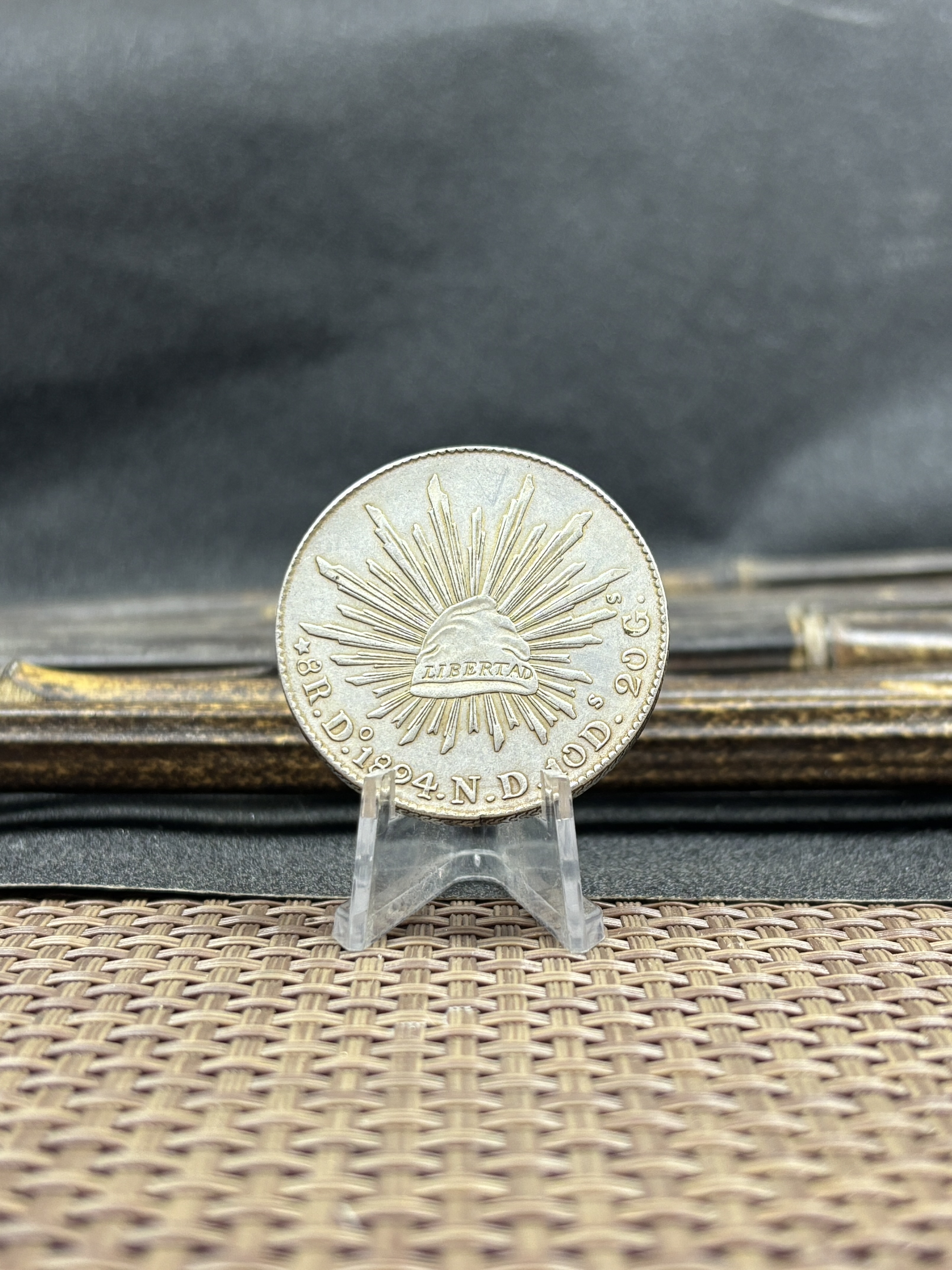 Mexico 1875 1881 1882 1887 1889 1891 1892 1893 1894 8 Reales Eagle With Snake Silver Plated Replica Coin Commemorative Medal,Historical Collectible Art Craft For Enthusiasts