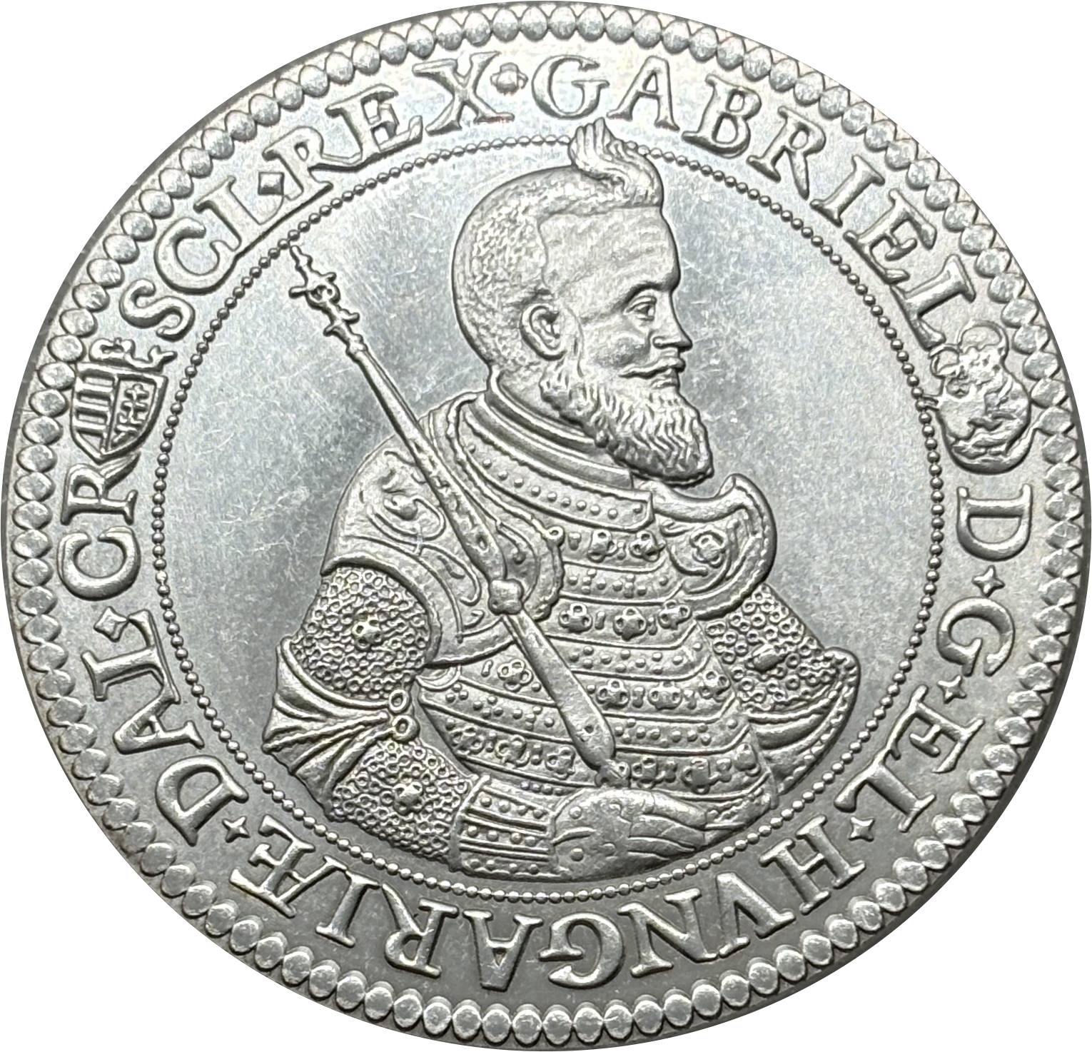 Hungarian States 1621 One 1 Thaler Gabriel Bethlen Silver Plated Replica Coin Commemorative Medal,Historical Collectible Art Craft For Enthusiasts