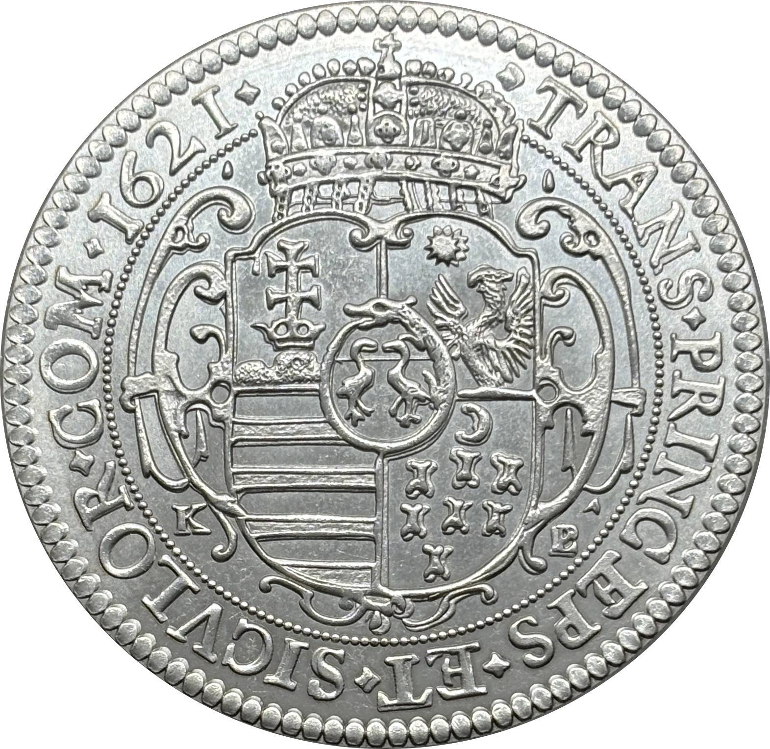 Hungarian States 1621 One 1 Thaler Gabriel Bethlen Silver Plated Replica Coin Commemorative Medal,Historical Collectible Art Craft For Enthusiasts