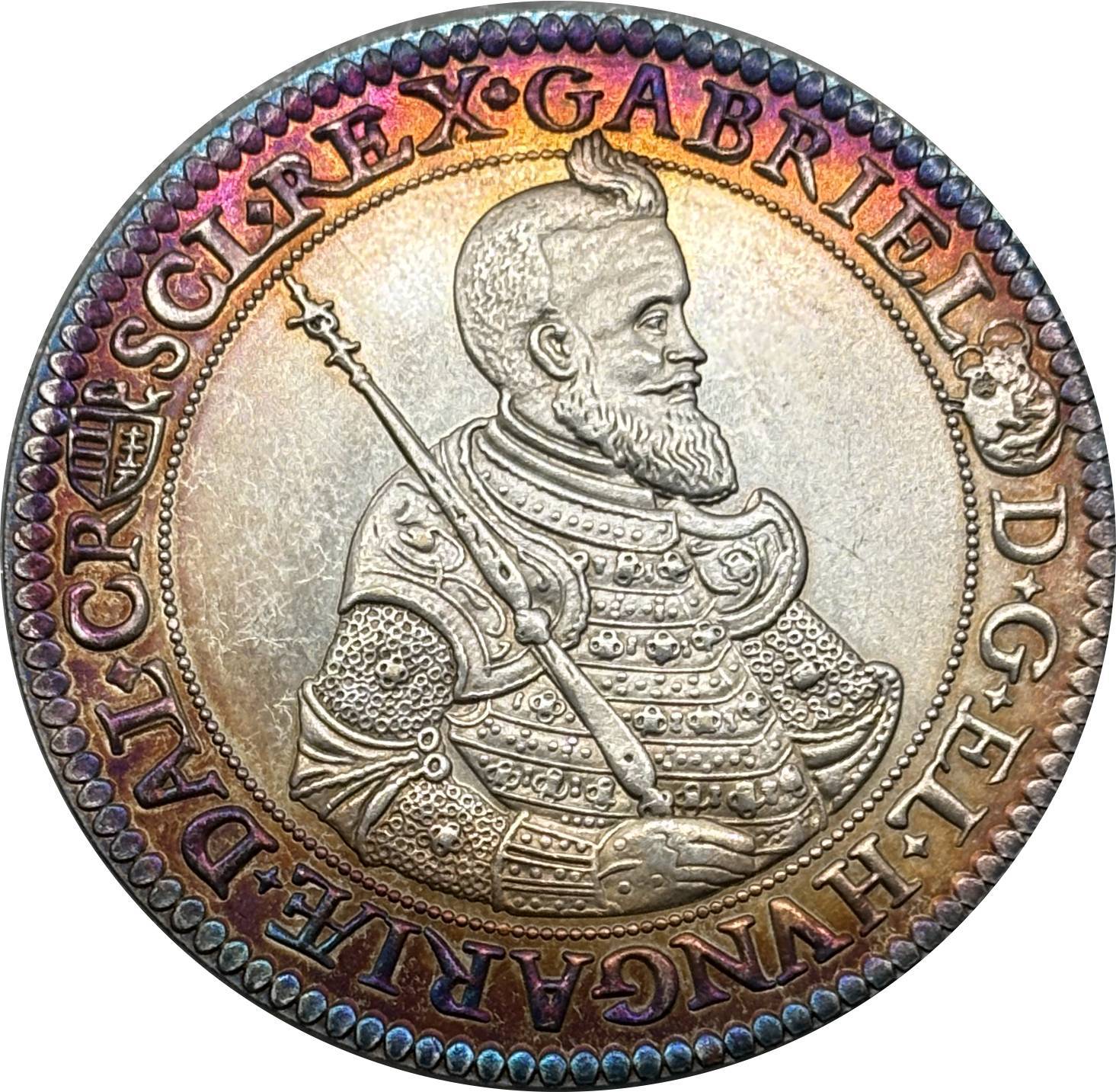 Hungarian States 1621 One 1 Thaler Gabriel Bethlen Silver Plated Replica Coin Commemorative Medal,Historical Collectible Art Craft For Enthusiasts