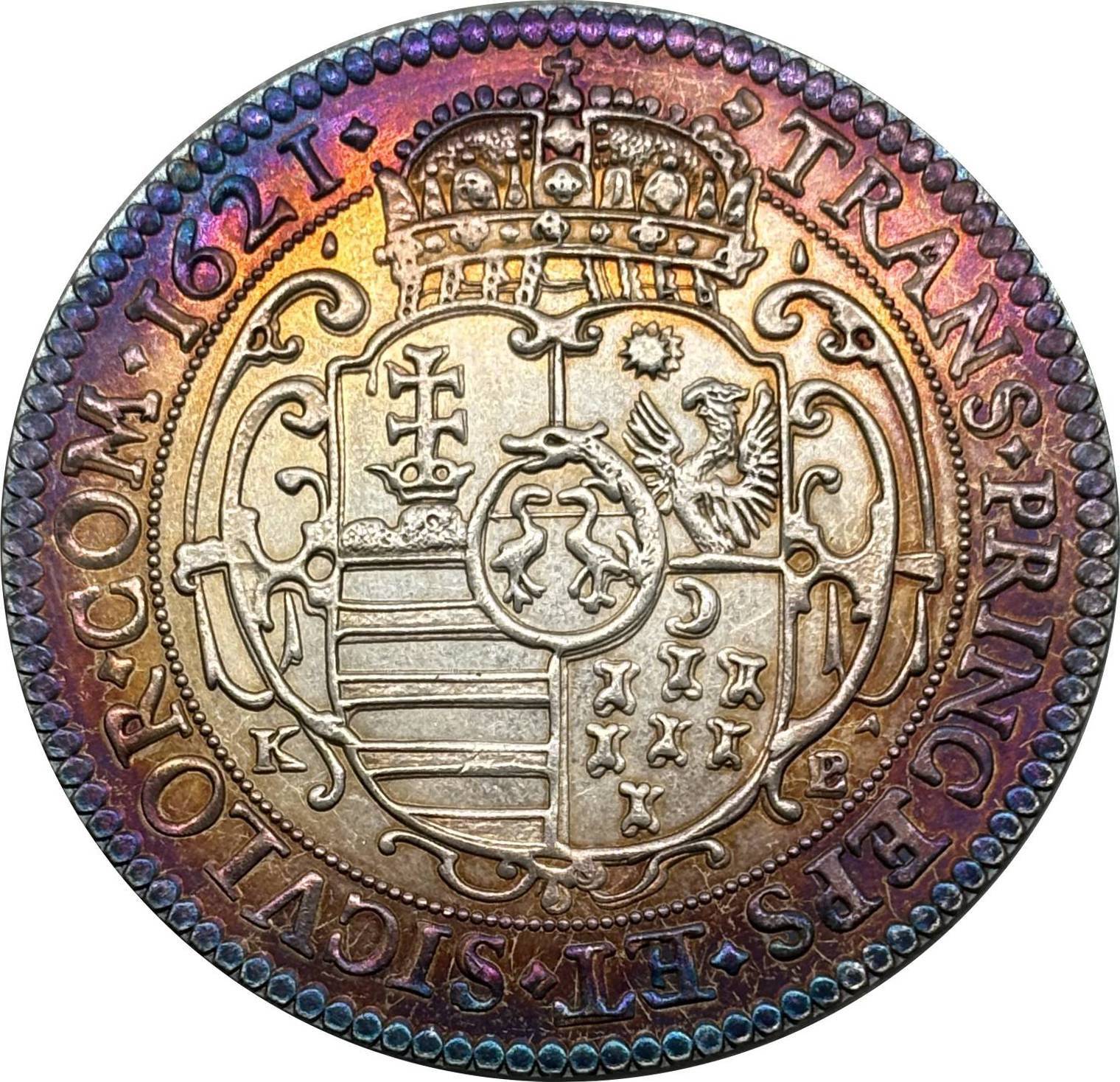 Hungarian States 1621 One 1 Thaler Gabriel Bethlen Silver Plated Replica Coin Commemorative Medal,Historical Collectible Art Craft For Enthusiasts