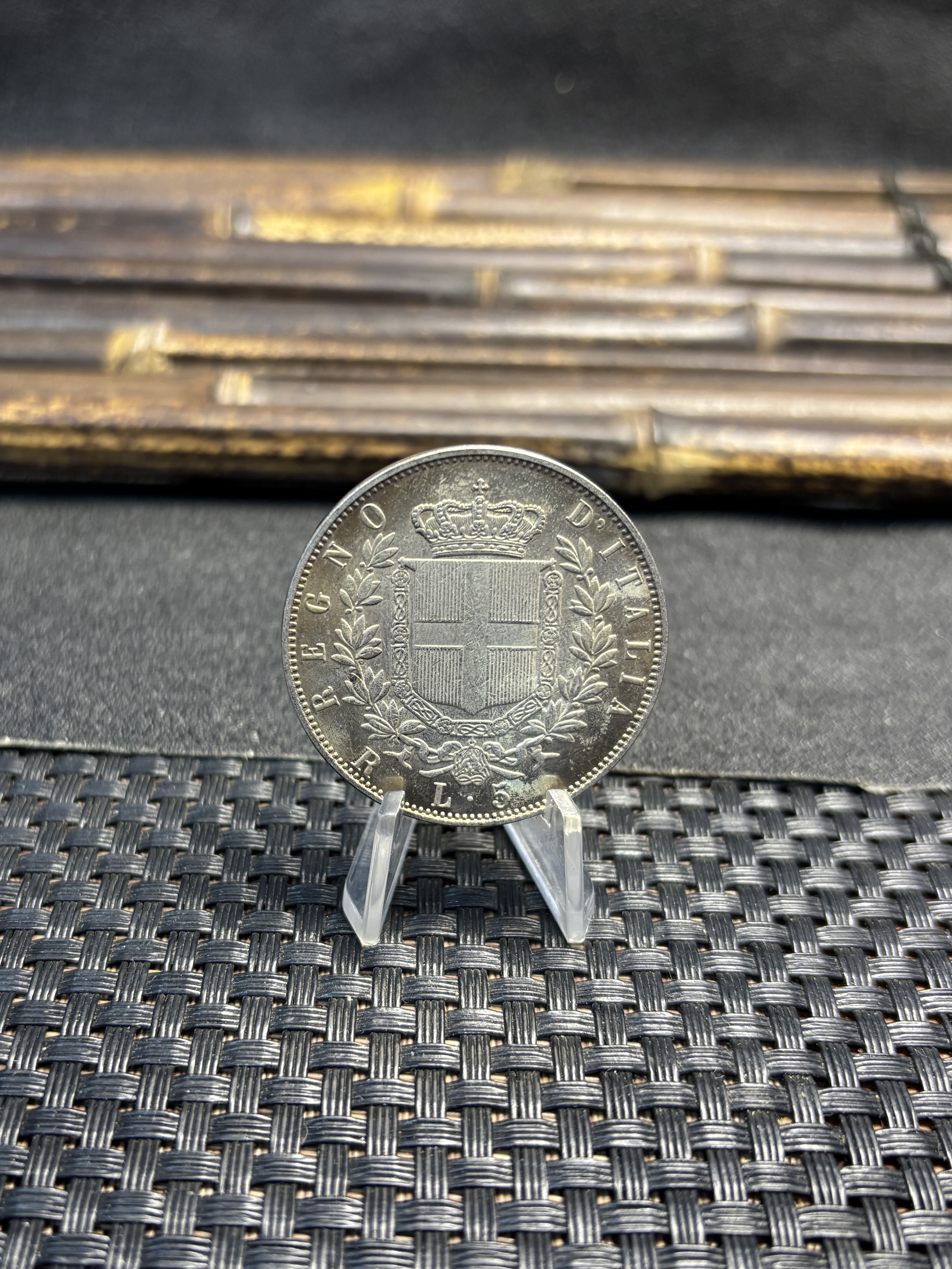 Italy 1877 5 Lire Victor Emmanuel II Silver Plated Replica Coin Commemorative Medal,Historical Collectible Art Craft For Enthusiasts