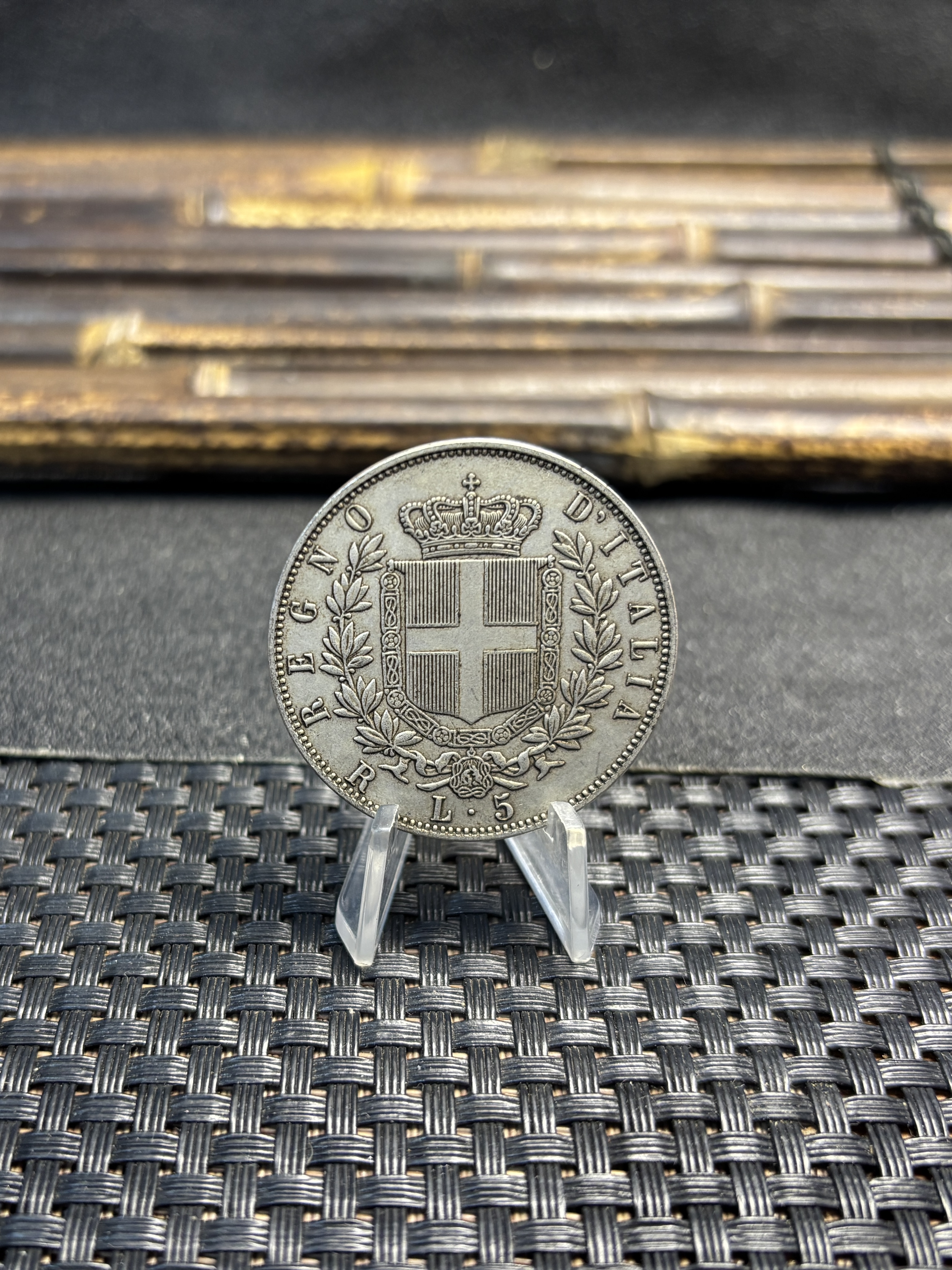 Italy 1877 5 Lire Victor Emmanuel II Silver Plated Replica Coin Commemorative Medal,Historical Collectible Art Craft For Enthusiasts