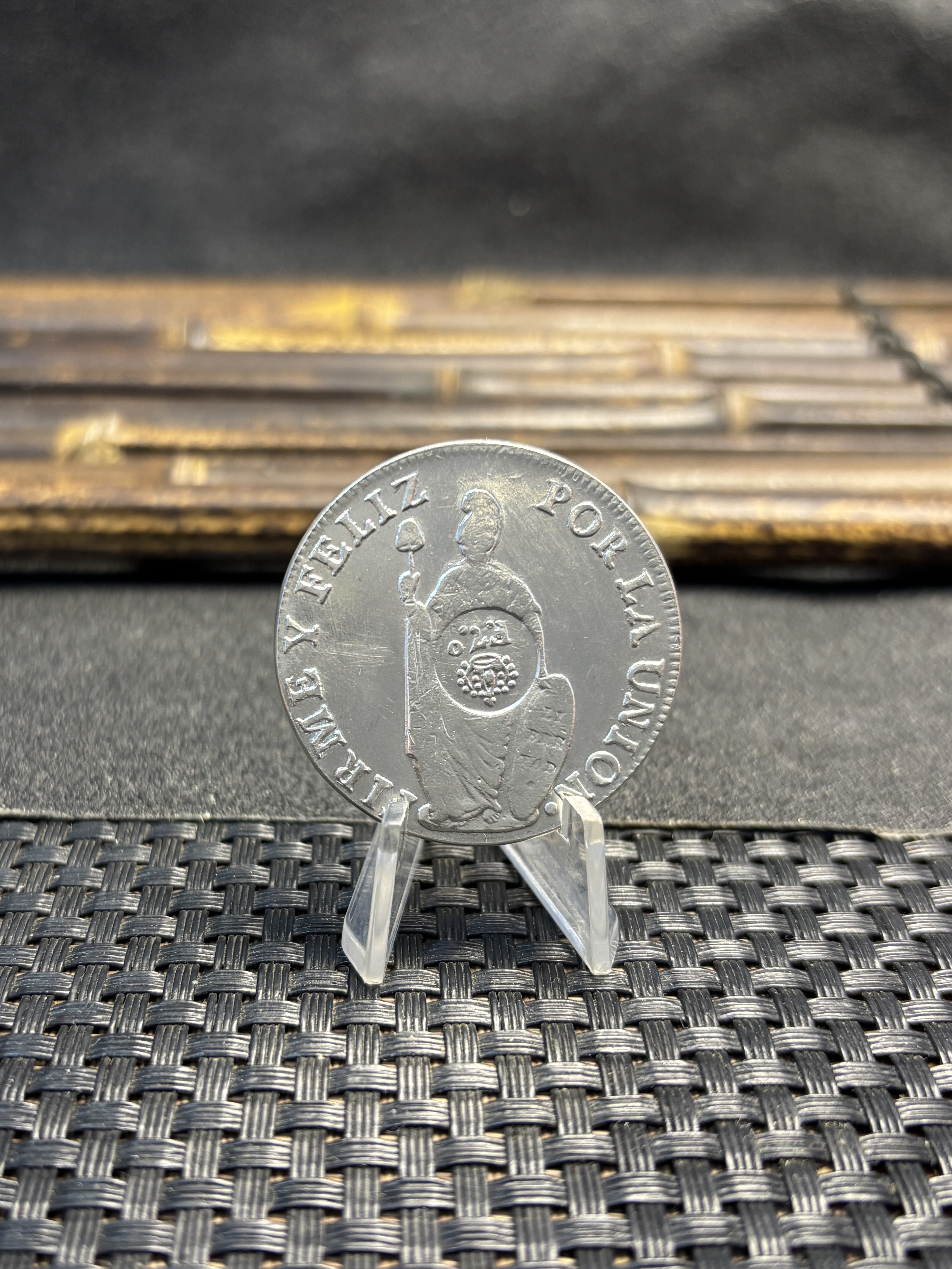 Peru 8 Reales Lima 1833 L MM Silver Plated Metal Replica Coin Commemorative Medal,Historical Collectible Art Craft For Enthusiasts