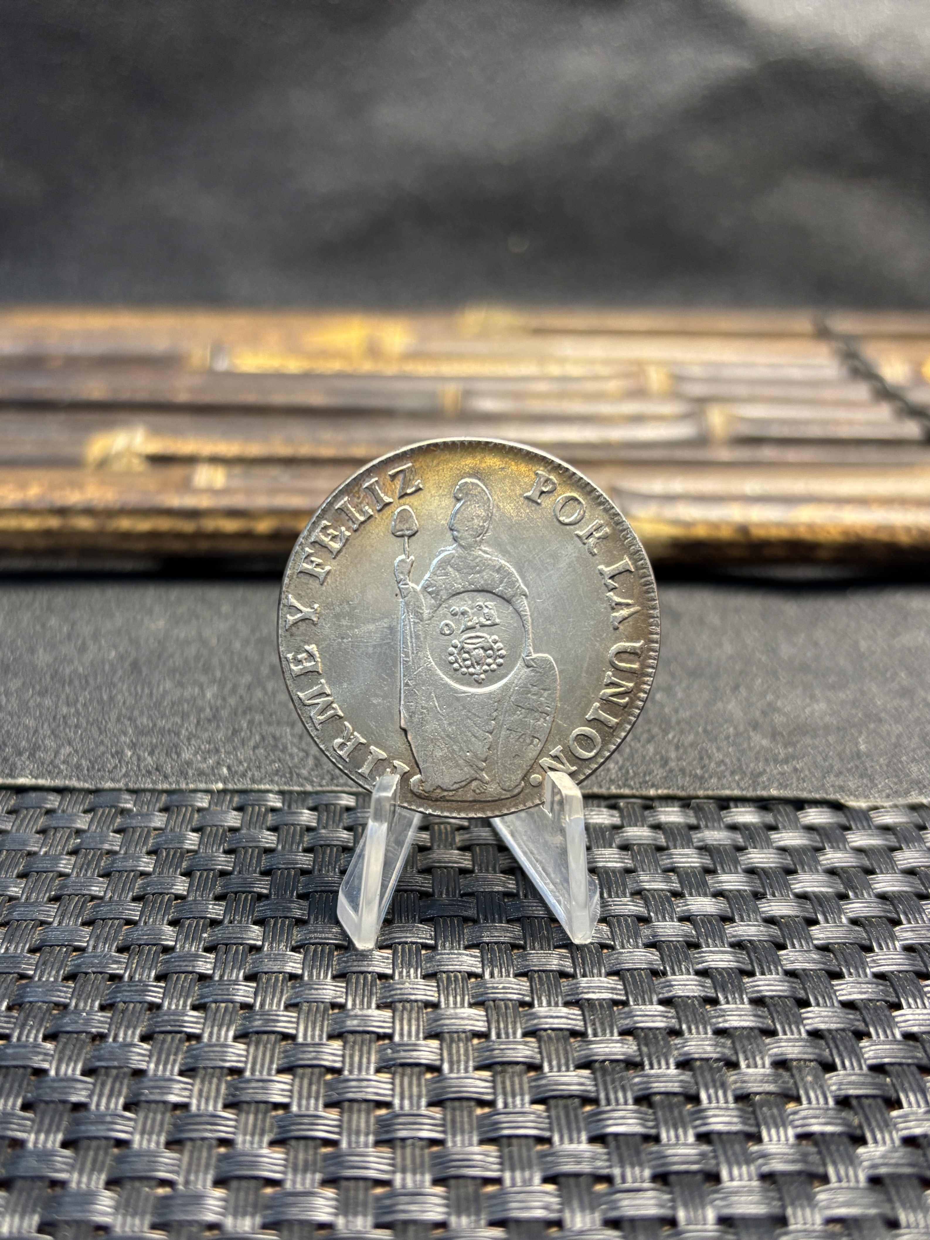 Peru 8 Reales Lima 1833 L MM Silver Plated Metal Replica Coin Commemorative Medal,Historical Collectible Art Craft For Enthusiasts