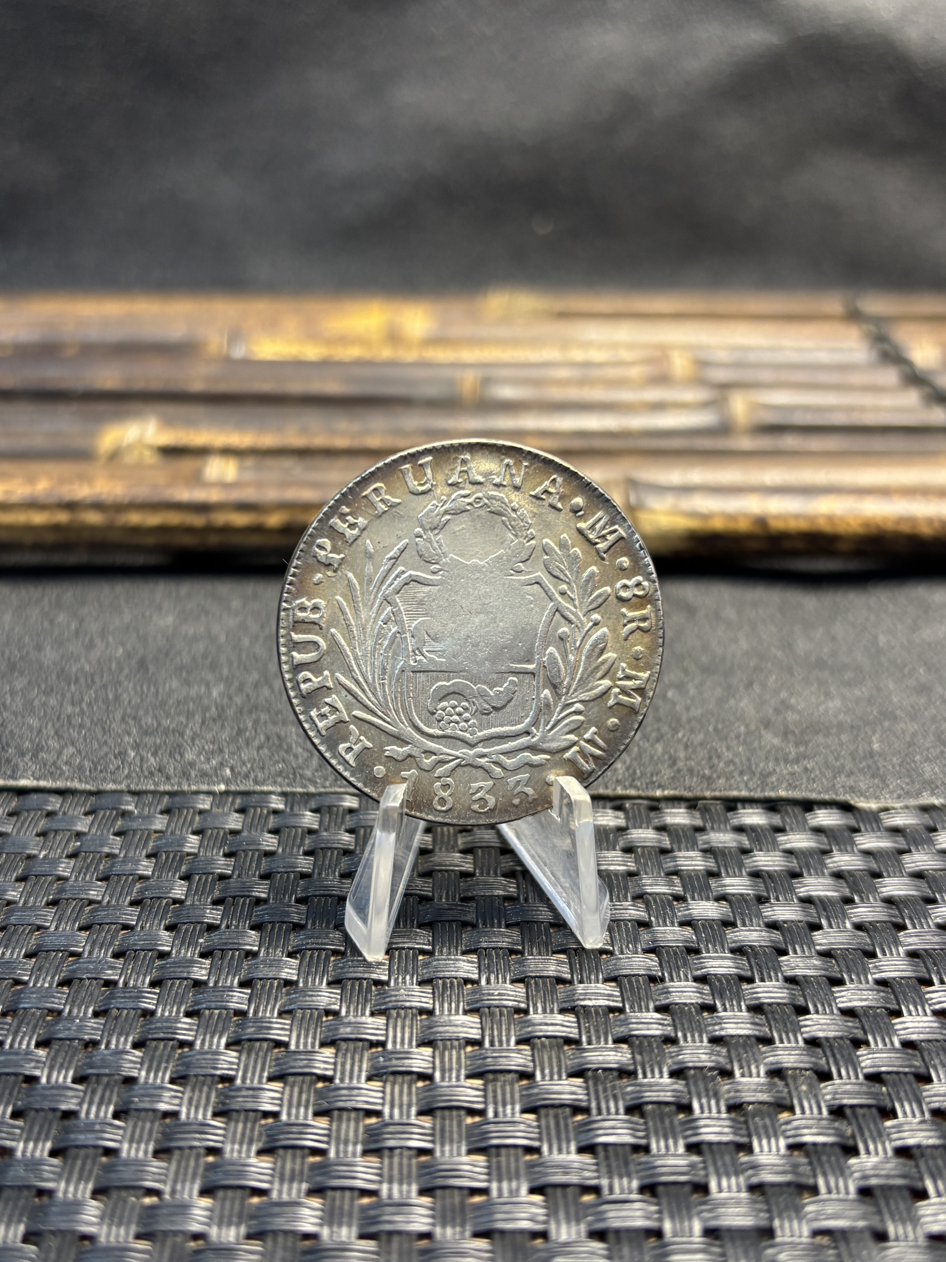 Peru 8 Reales Lima 1833 L MM Silver Plated Metal Replica Coin Commemorative Medal,Historical Collectible Art Craft For Enthusiasts