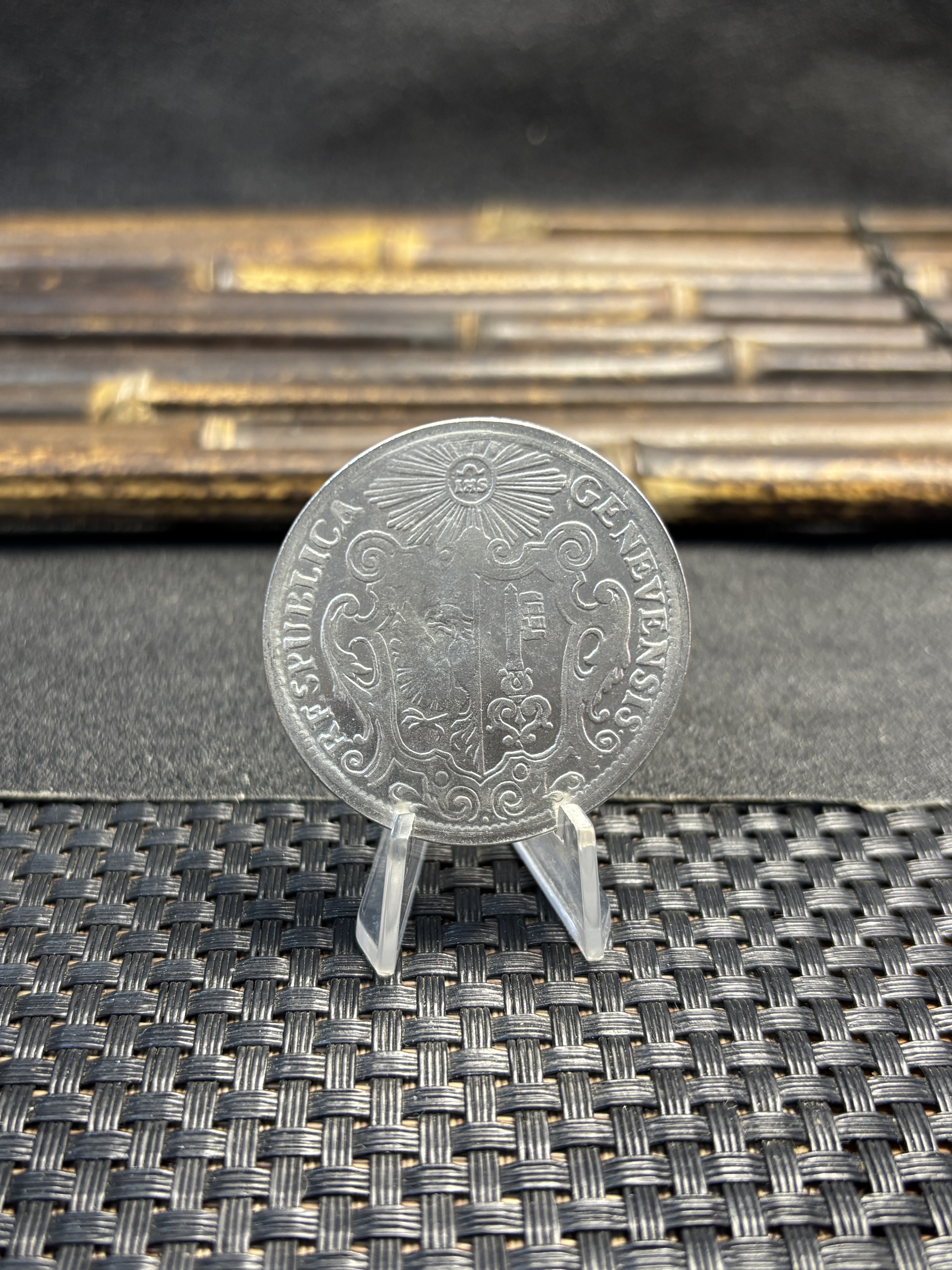 City Of Geneva 1722 1 Thaler Swiss Silver Plated Replica Coin Commemorative Medal,Historical Collectible Art Craft For Enthusiasts