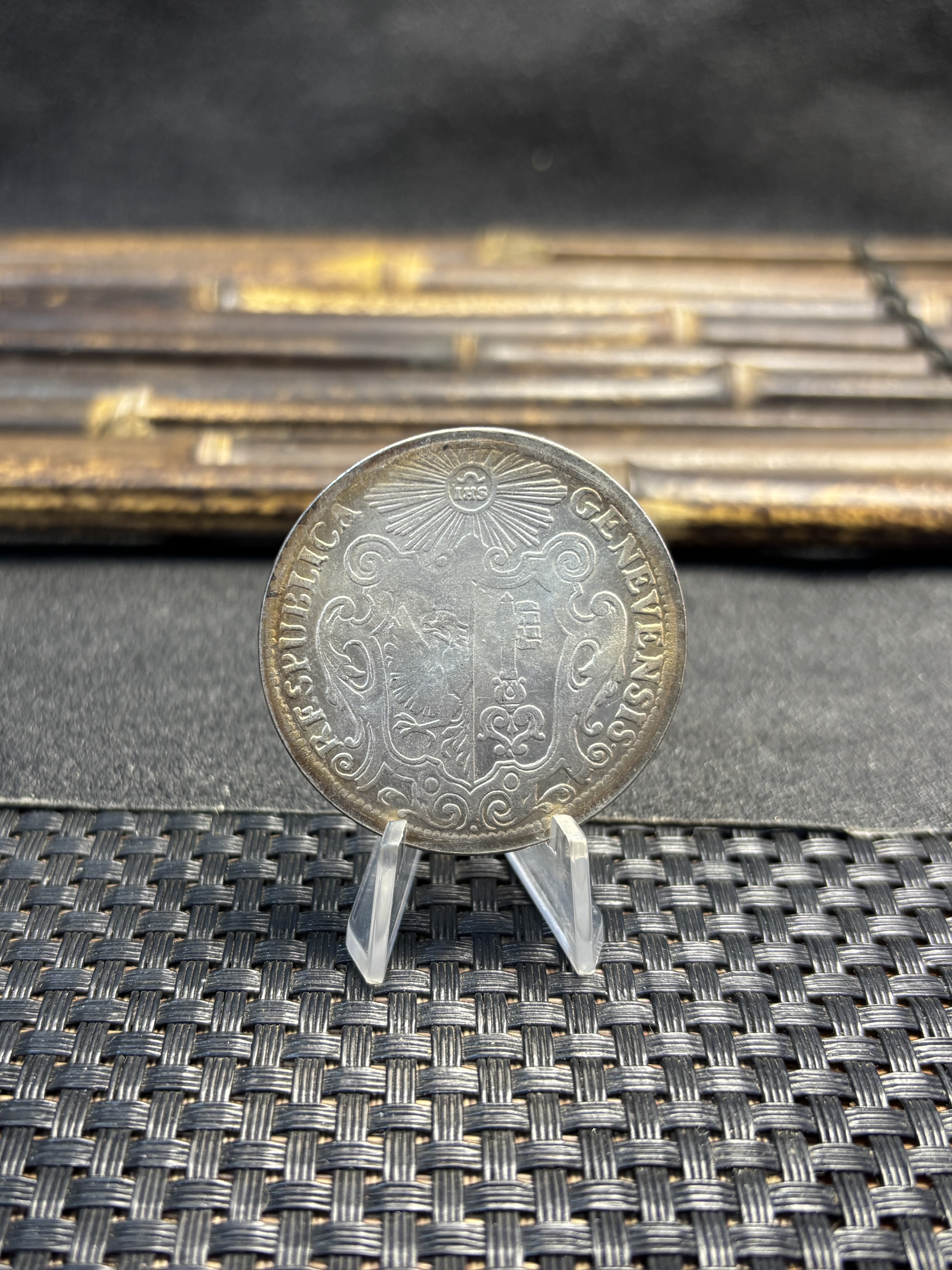 City Of Geneva 1722 1 Thaler Swiss Silver Plated Replica Coin Commemorative Medal,Historical Collectible Art Craft For Enthusiasts