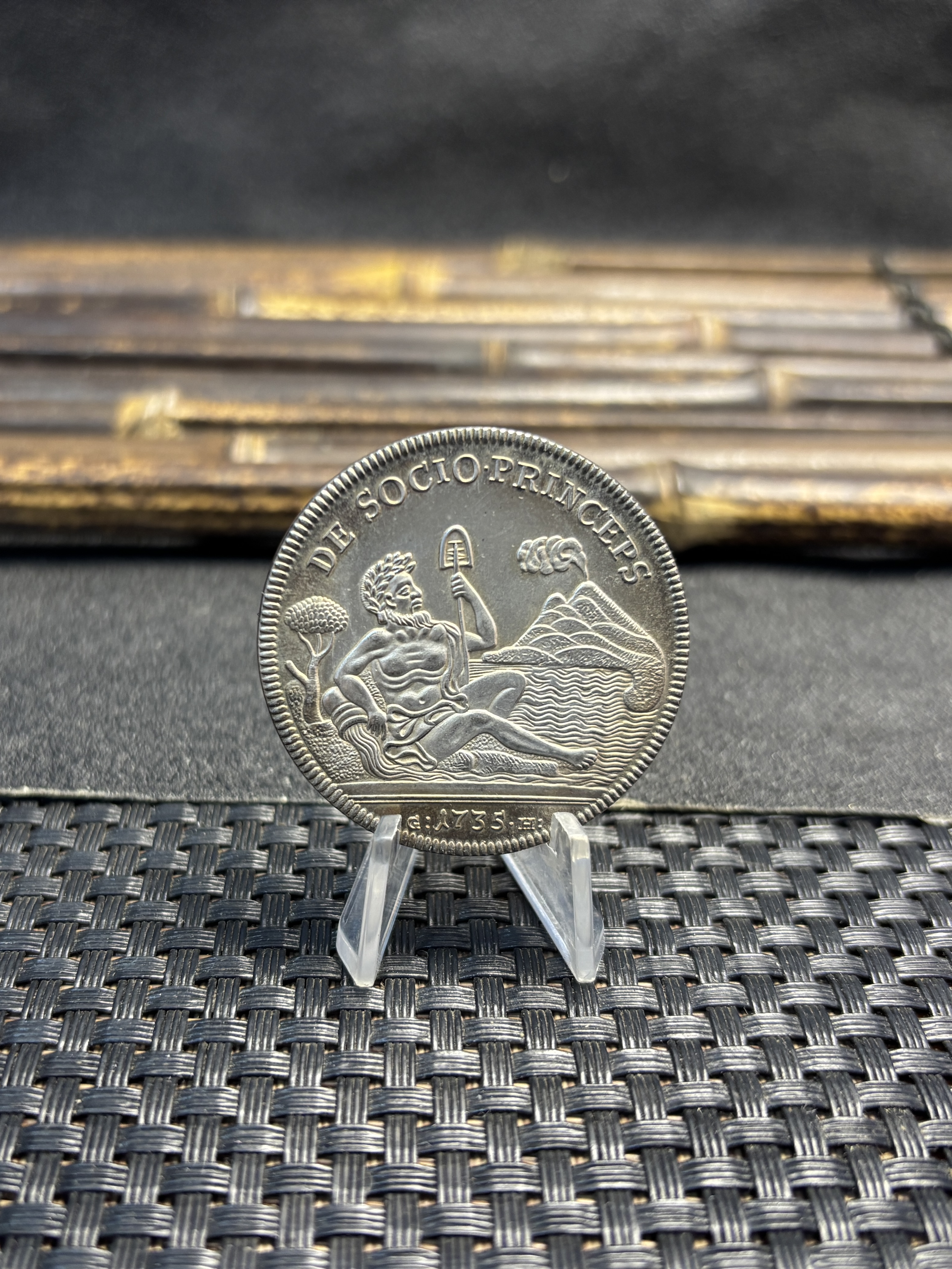 Italian States Kingdom of Naples 120 Grana Carlo I 1735 Plated Silver Replica Coin Commemorative Medal,Historical Collectible Art Craft For Enthusiasts