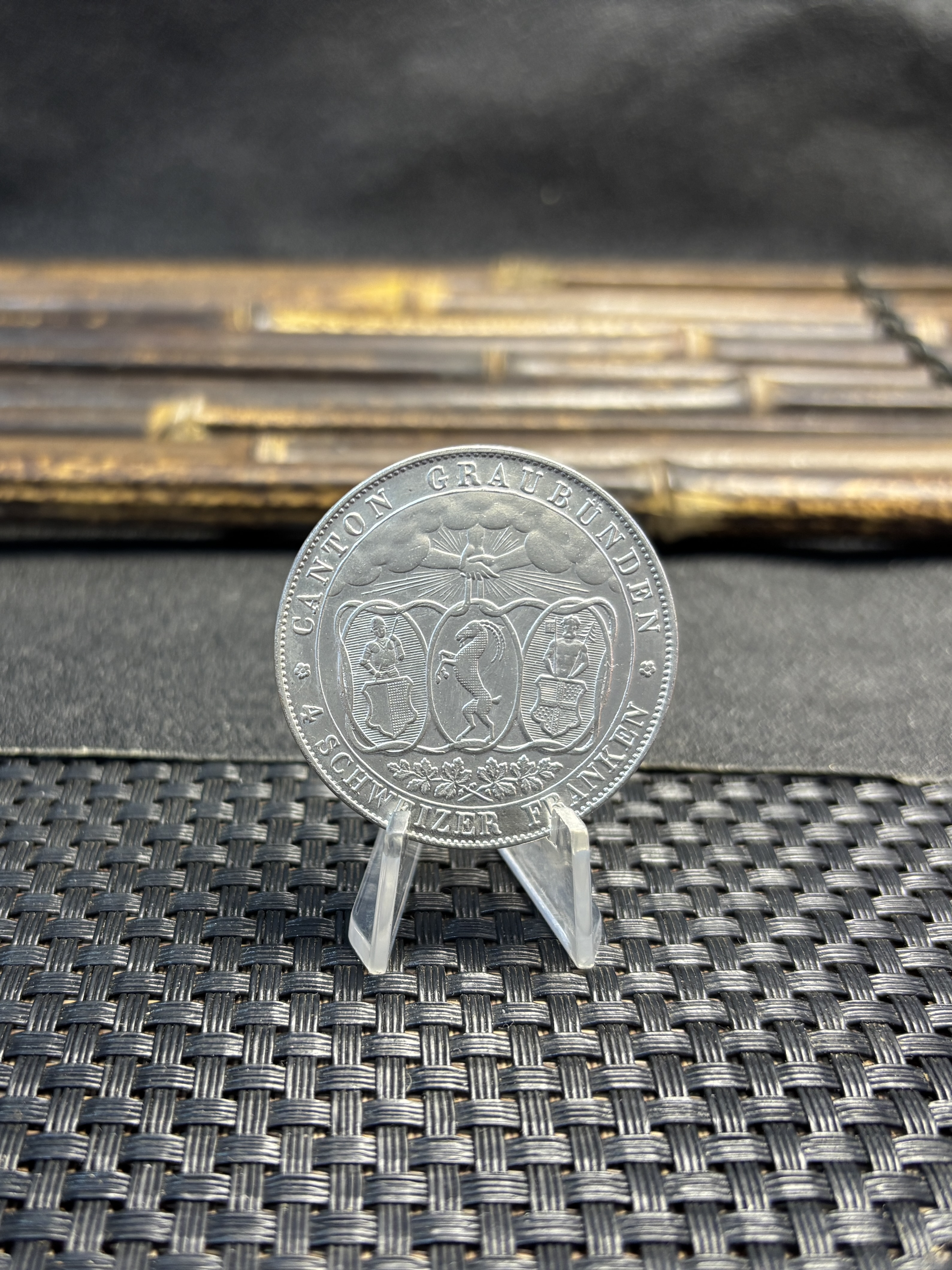 Switzerland 1842 4 Francs Chur Shooting Festival Silver Plated Replica Coin Commemorative Medal,Historical Collectible Art Craft For Enthusiasts