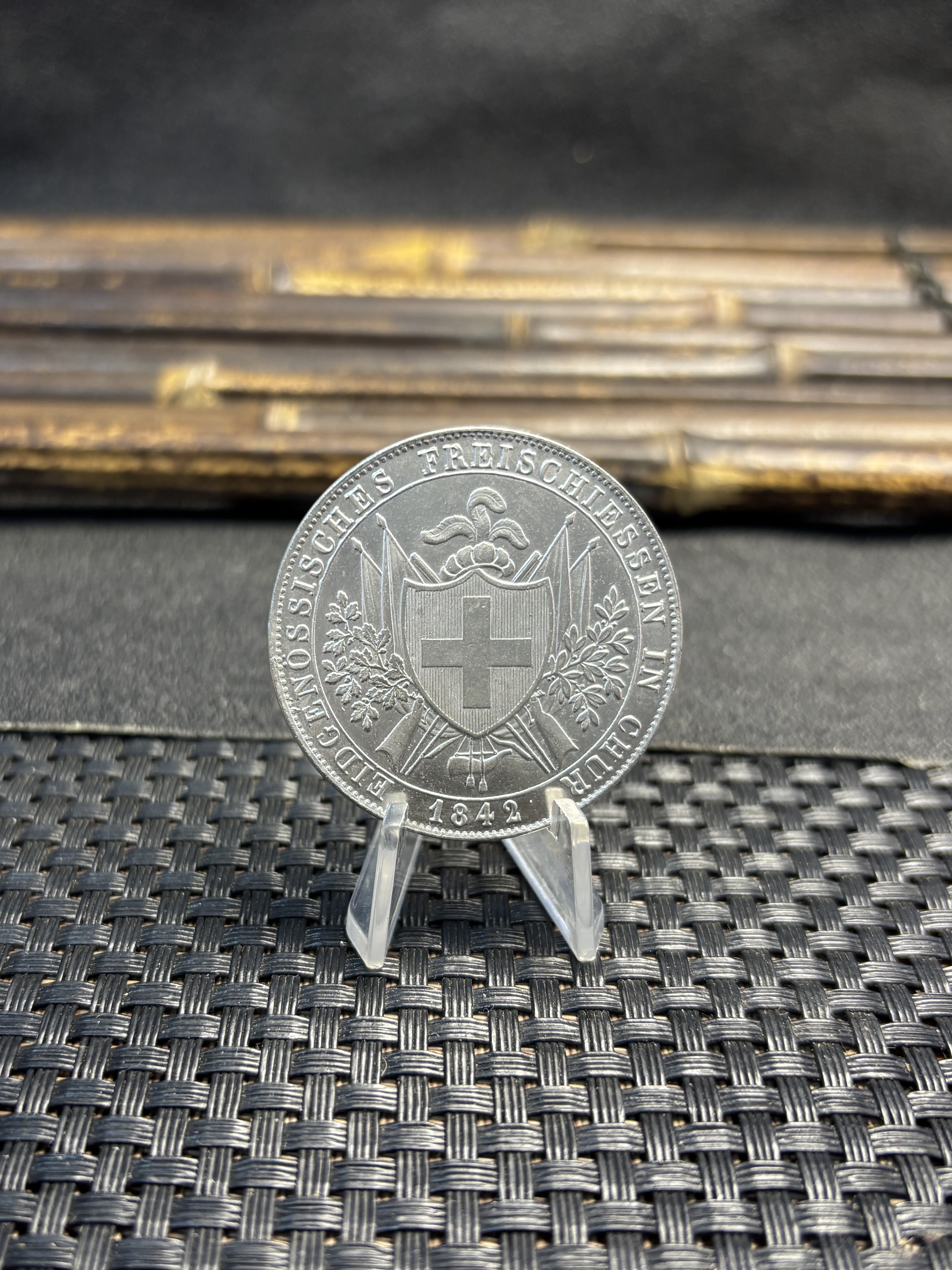Switzerland 1842 4 Francs Chur Shooting Festival Silver Plated Replica Coin Commemorative Medal,Historical Collectible Art Craft For Enthusiasts