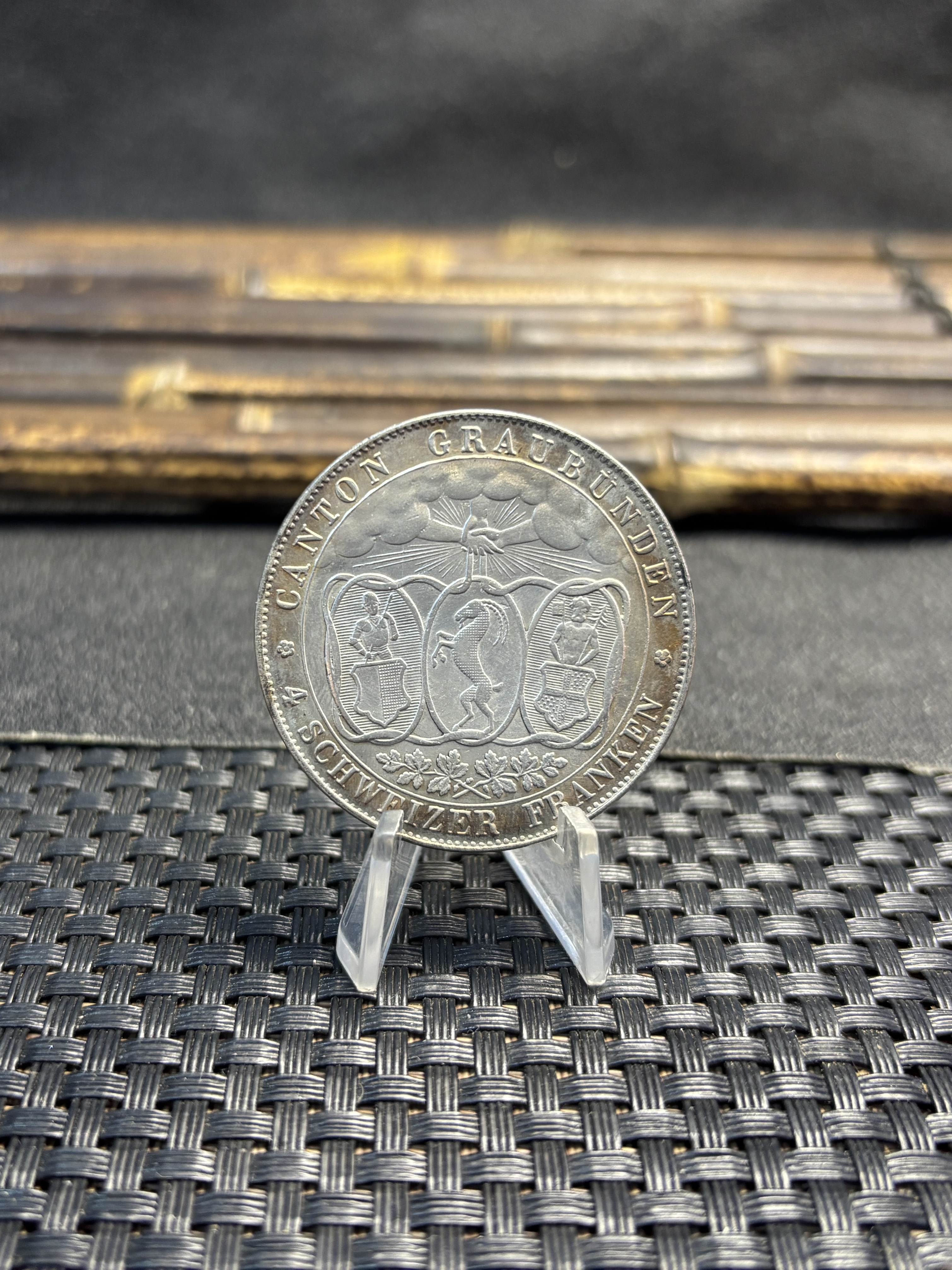 Switzerland 1842 4 Francs Chur Shooting Festival Silver Plated Replica Coin Commemorative Medal,Historical Collectible Art Craft For Enthusiasts