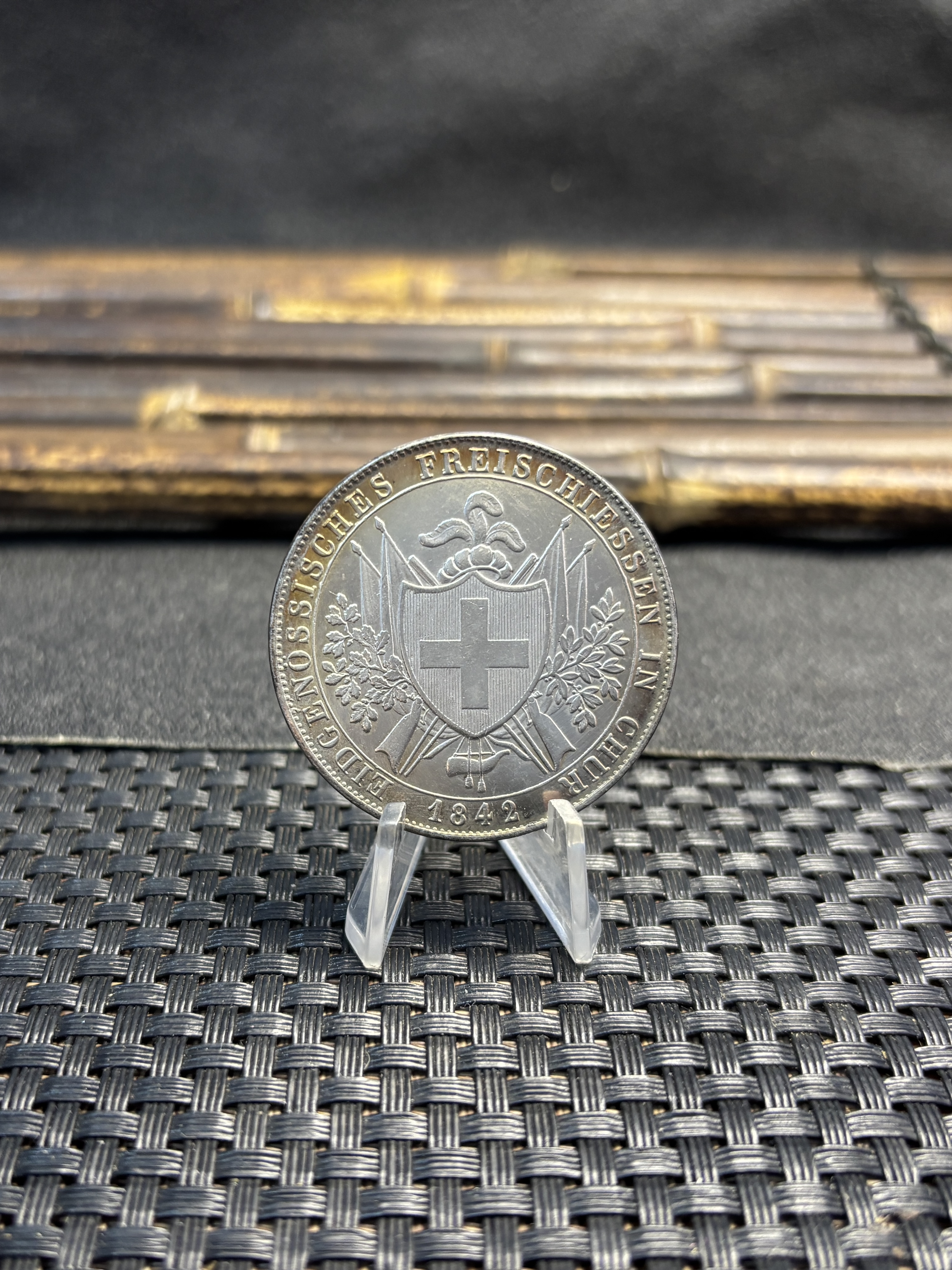 Switzerland 1842 4 Francs Chur Shooting Festival Silver Plated Replica Coin Commemorative Medal,Historical Collectible Art Craft For Enthusiasts