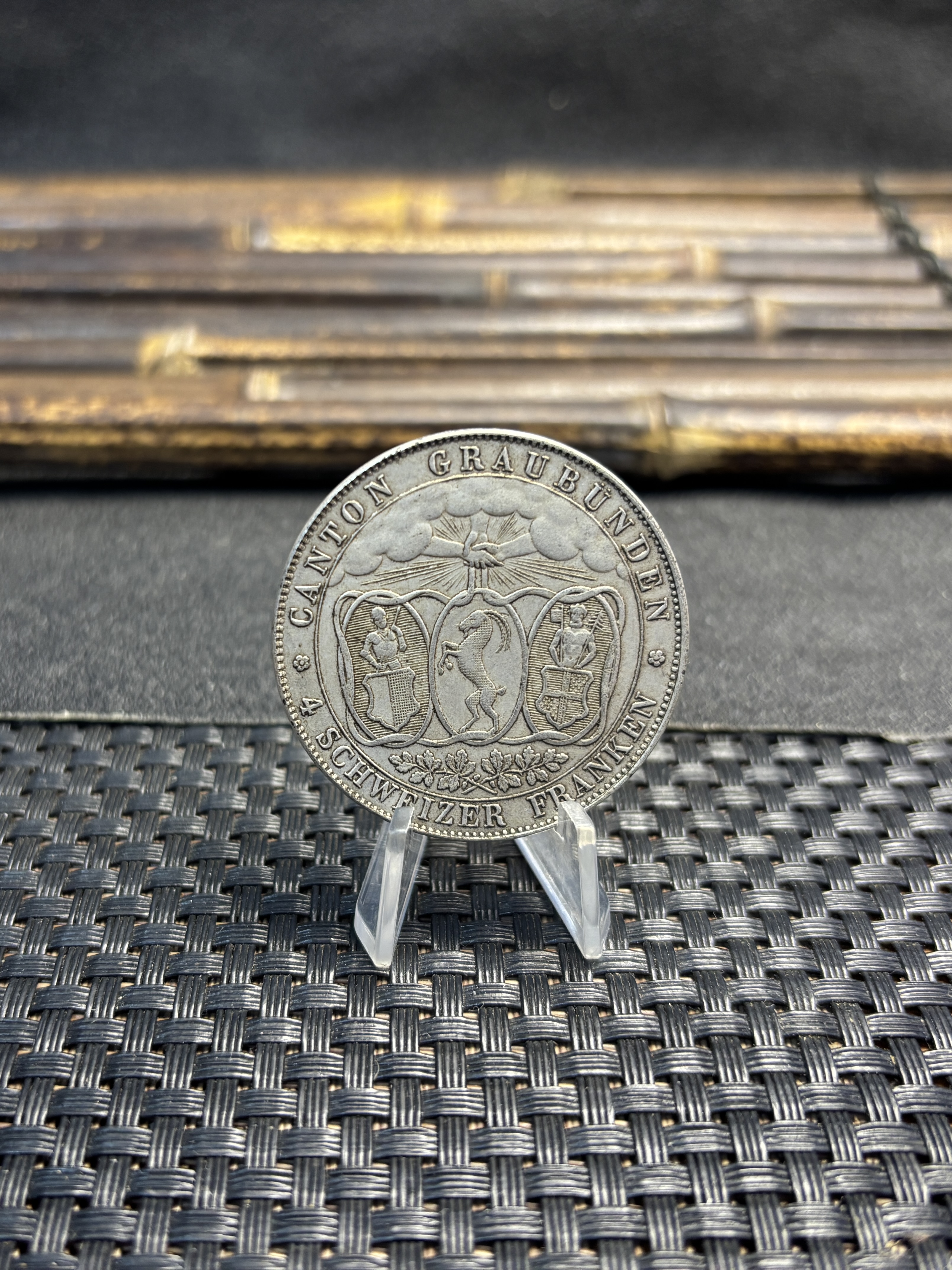 Switzerland 1842 4 Francs Chur Shooting Festival Silver Plated Replica Coin Commemorative Medal,Historical Collectible Art Craft For Enthusiasts