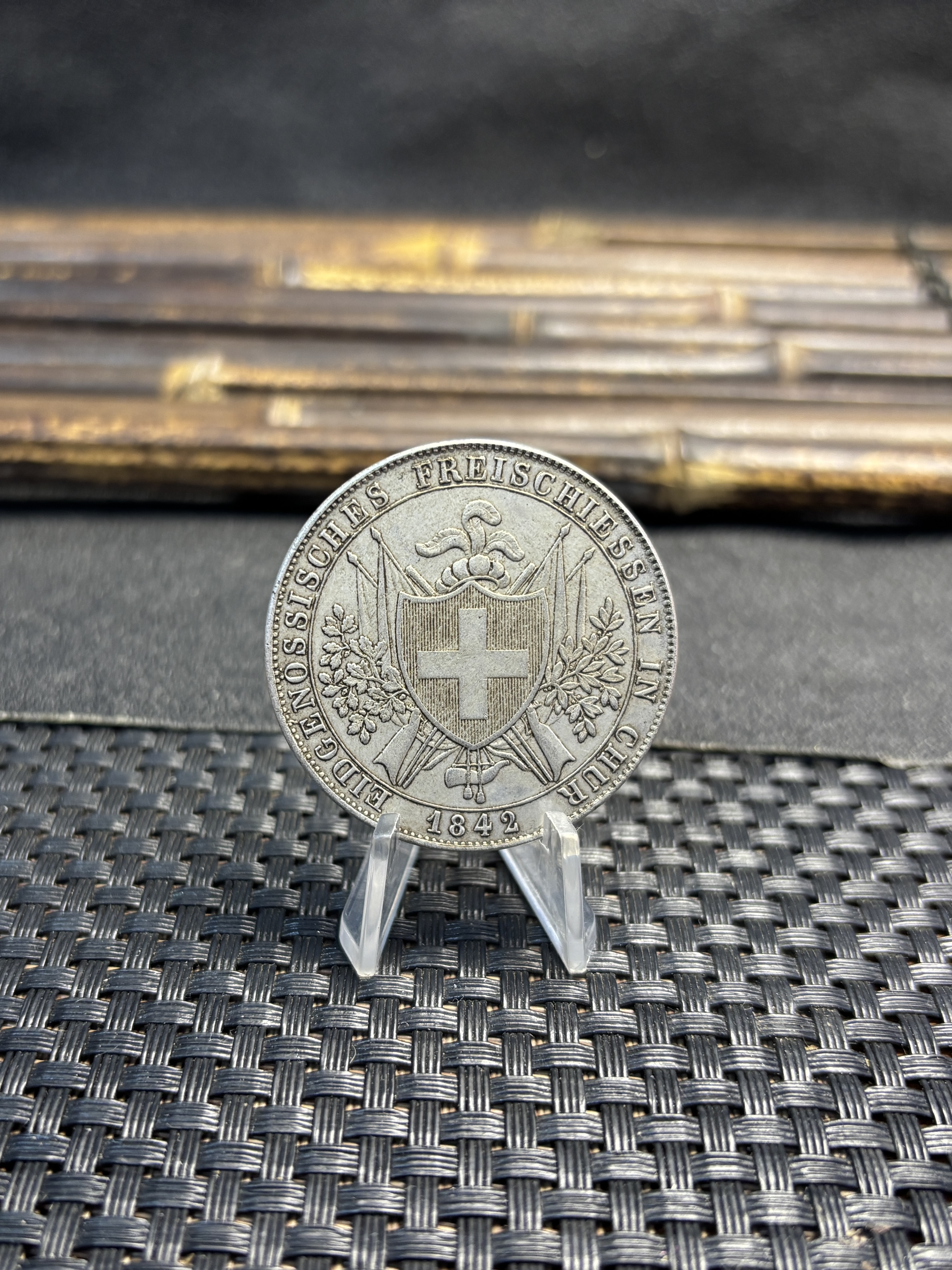Switzerland 1842 4 Francs Chur Shooting Festival Silver Plated Replica Coin Commemorative Medal,Historical Collectible Art Craft For Enthusiasts